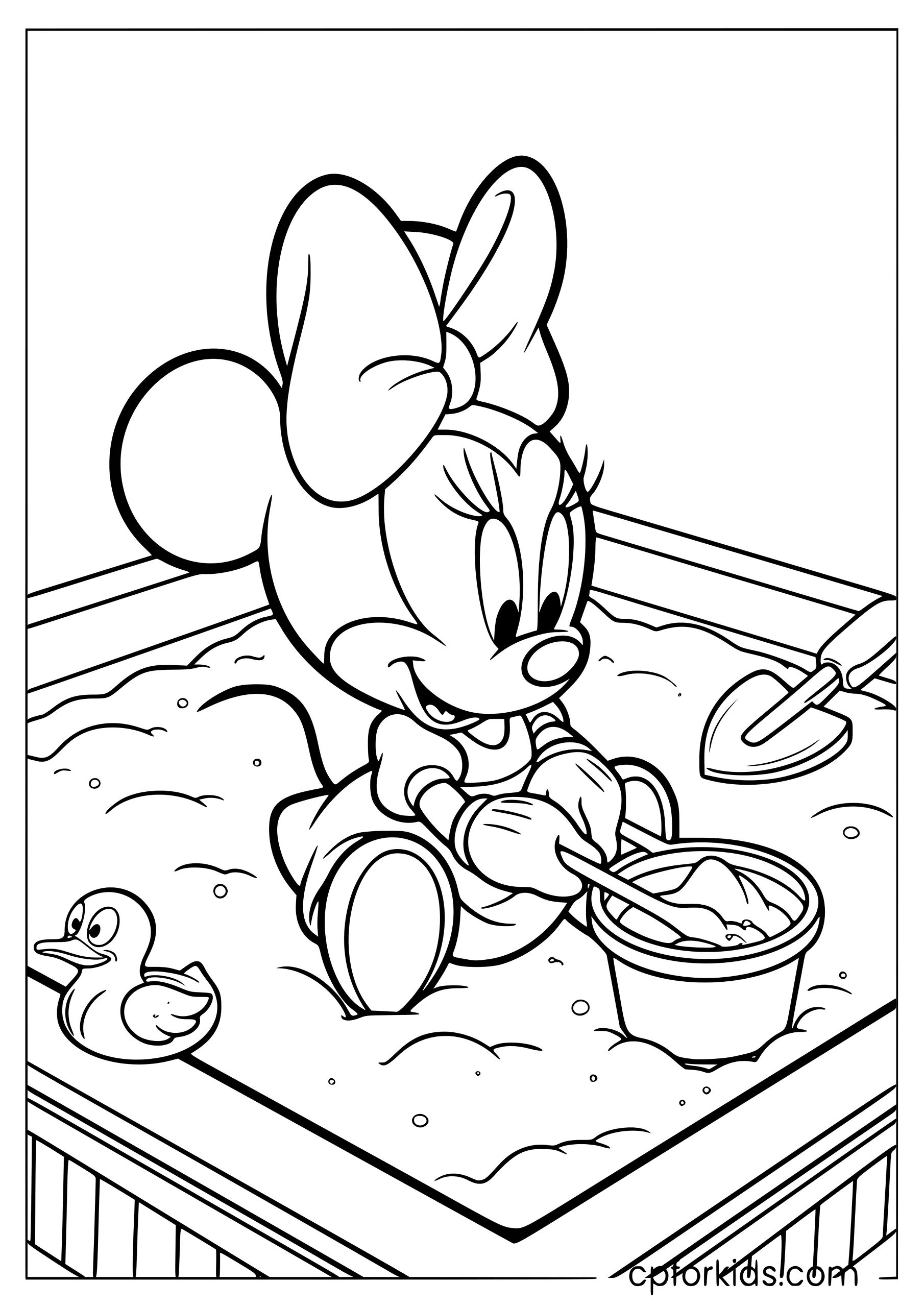 Baby Minnie Plays in the Sandbox