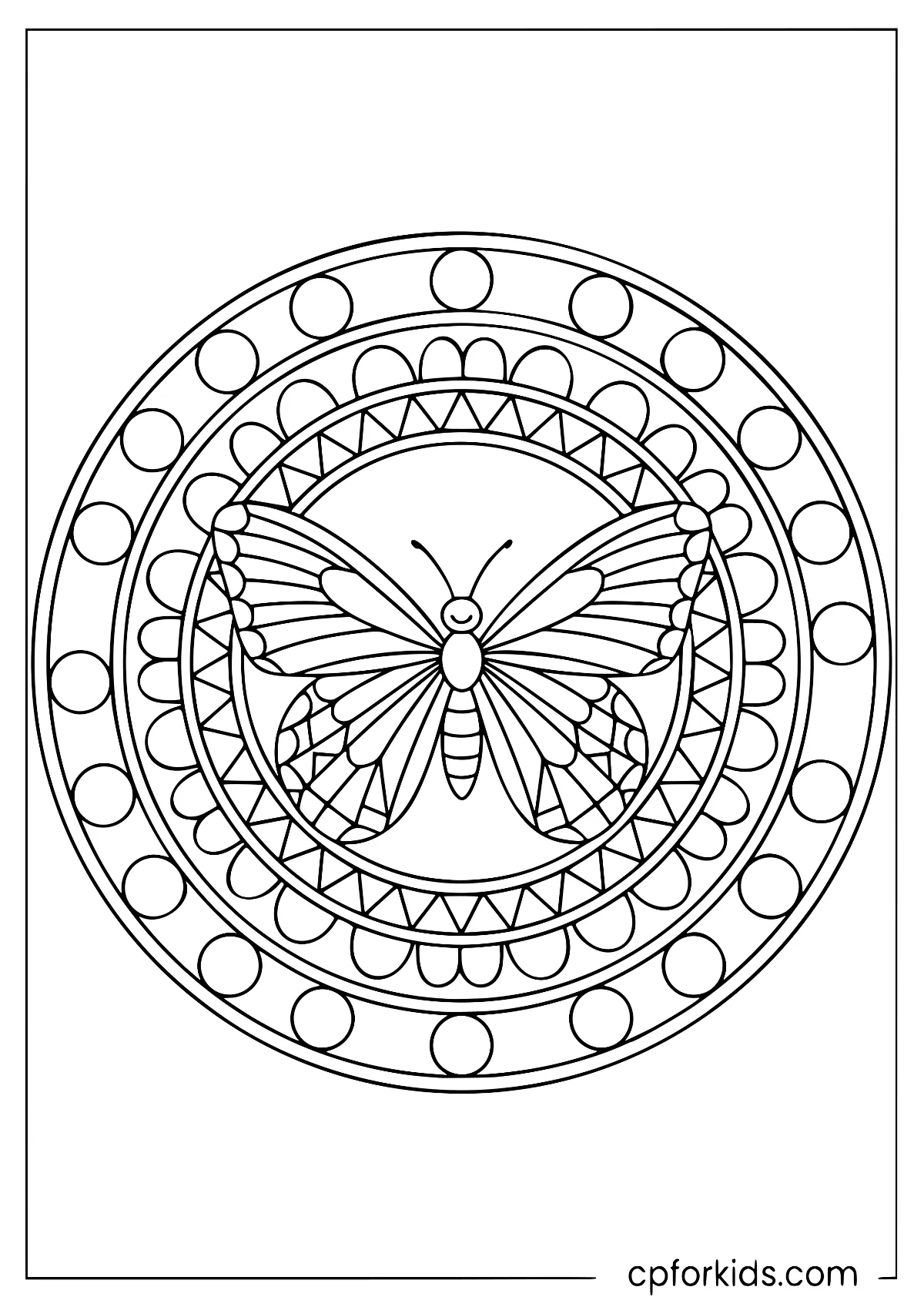 Symmetrical butterfly with broad geometric wing sections