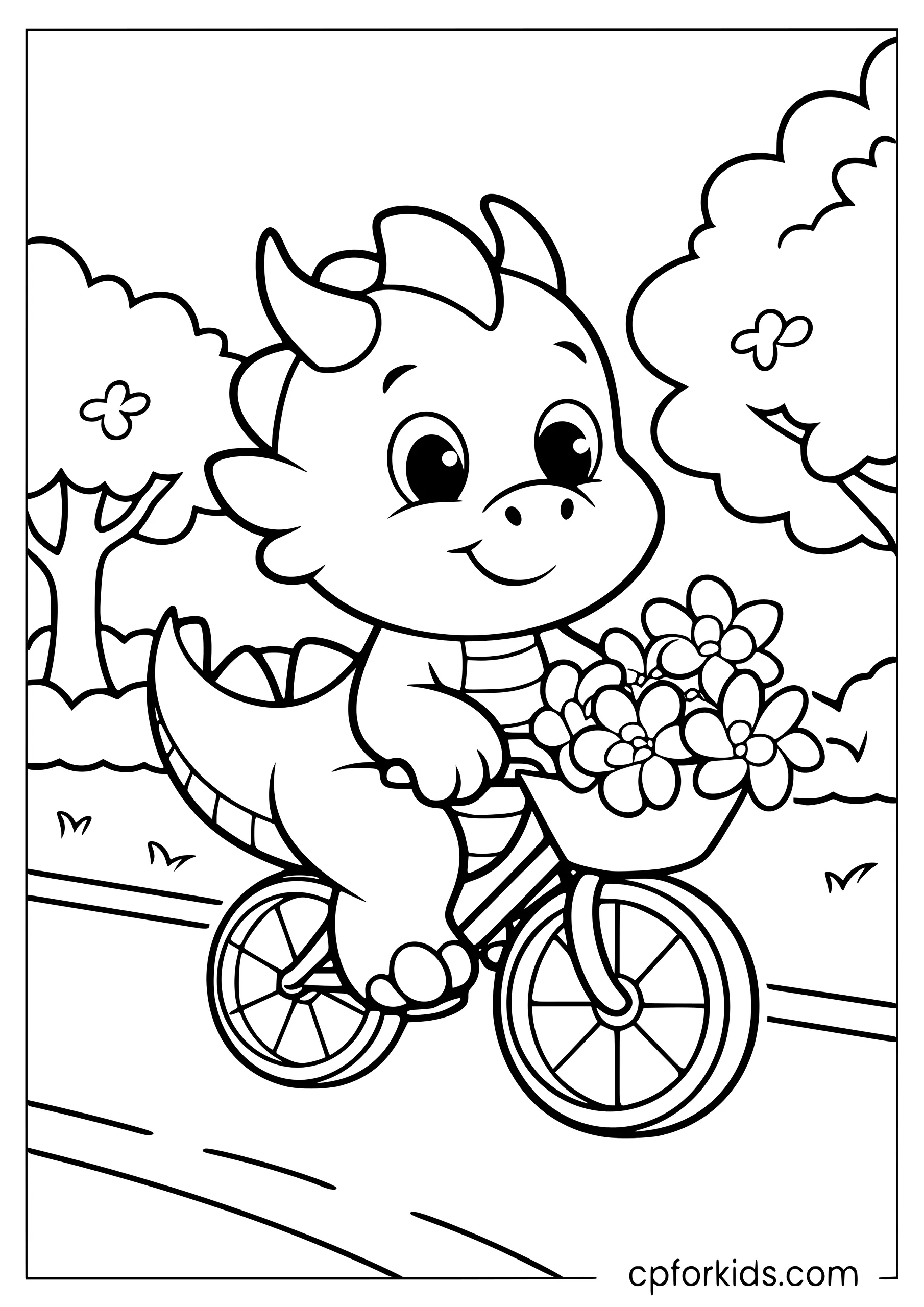 Cute Dragon Out for a Ride