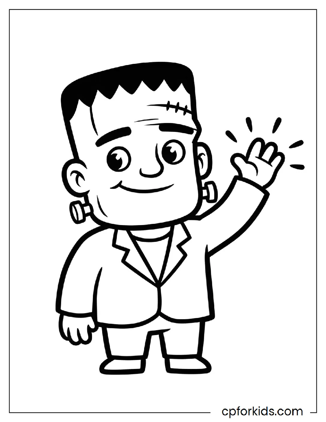 Simple Frankenstein monster with bold outlines