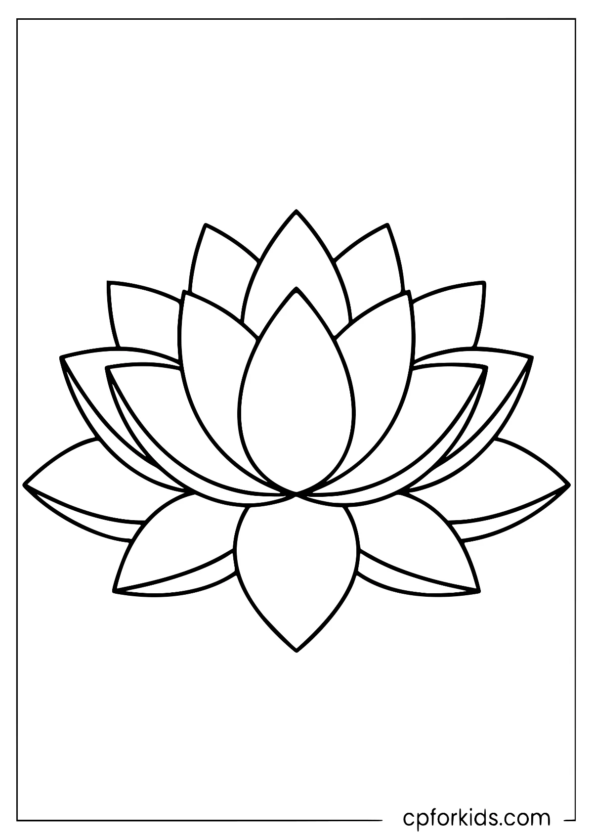 Simple lotus flower with broad layered petals
