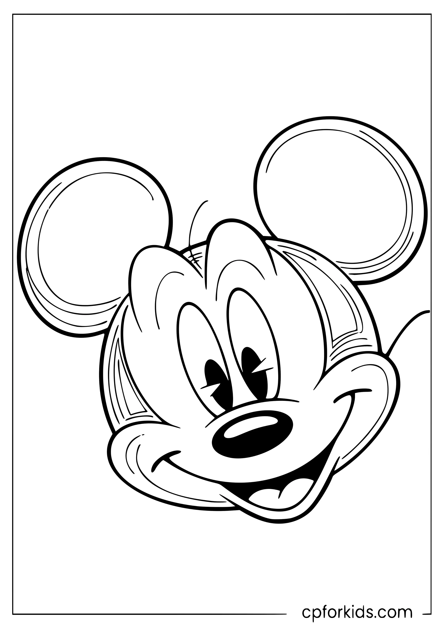 Big Mickey Head, Easy to Color