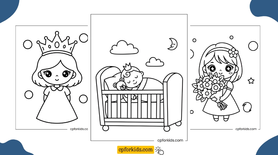 Easy Princess Coloring Pages for Preschoolers and Toddlers