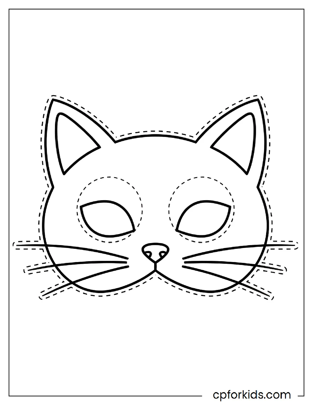 Simple black cat face mask