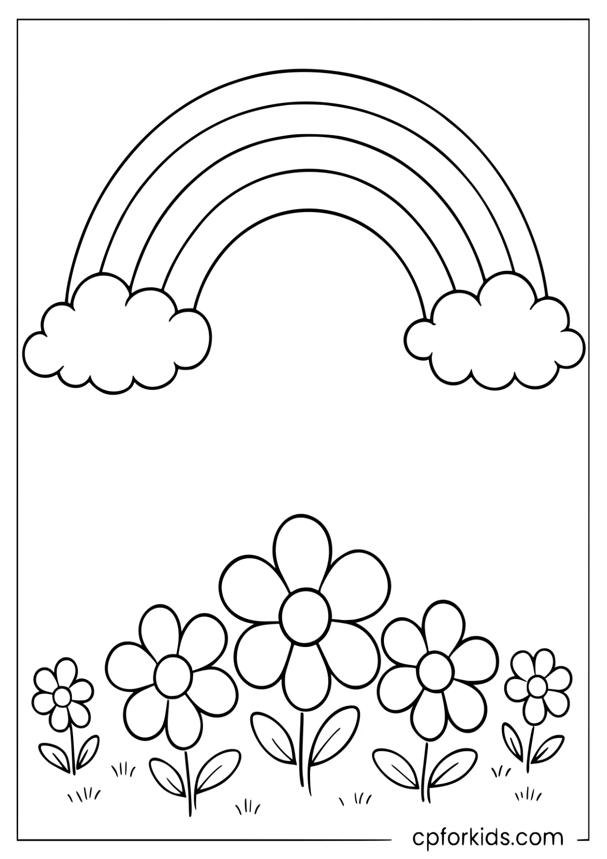 Rainbow with large simple flowers