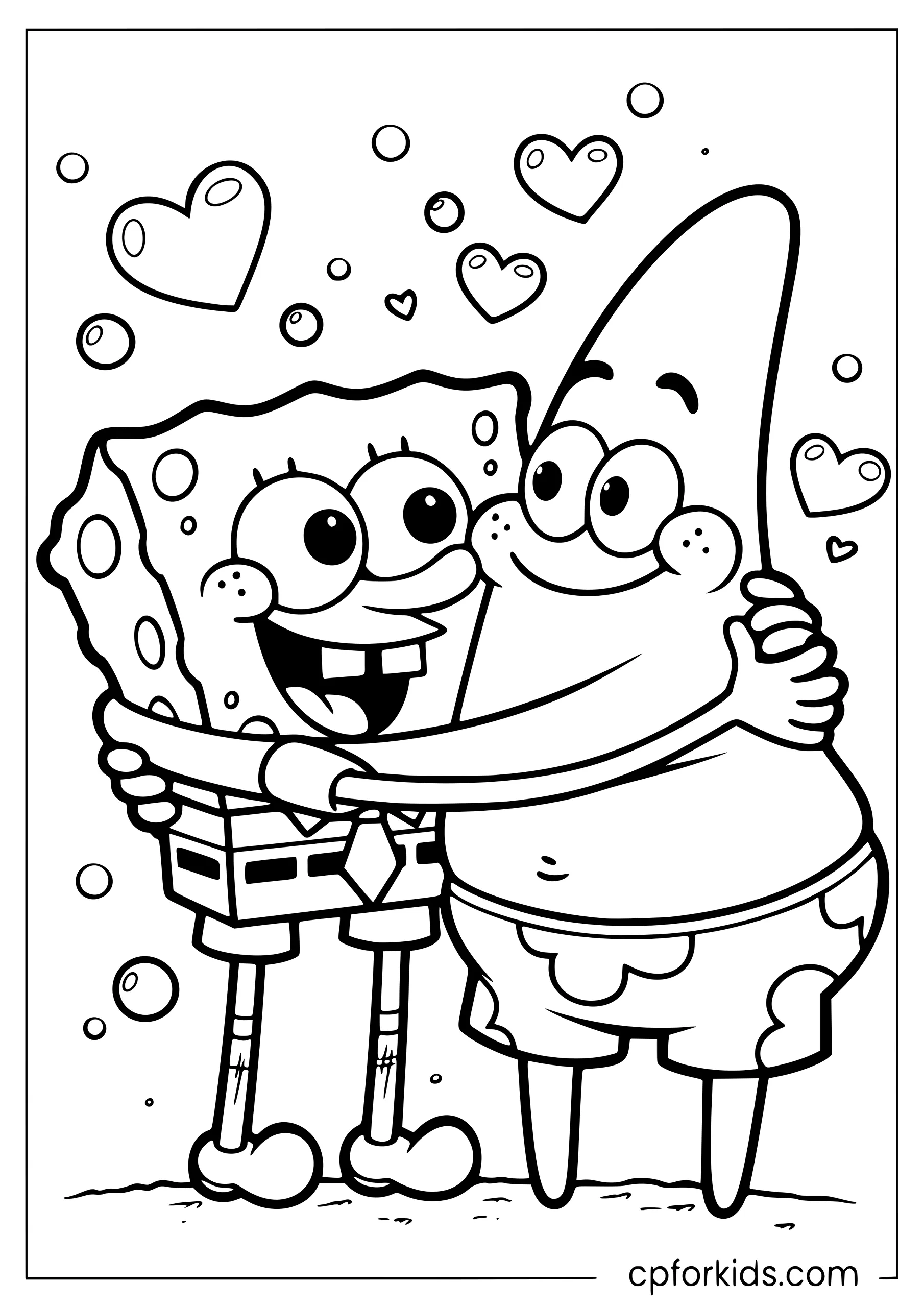 Easy SpongeBob and Patrick Hugging