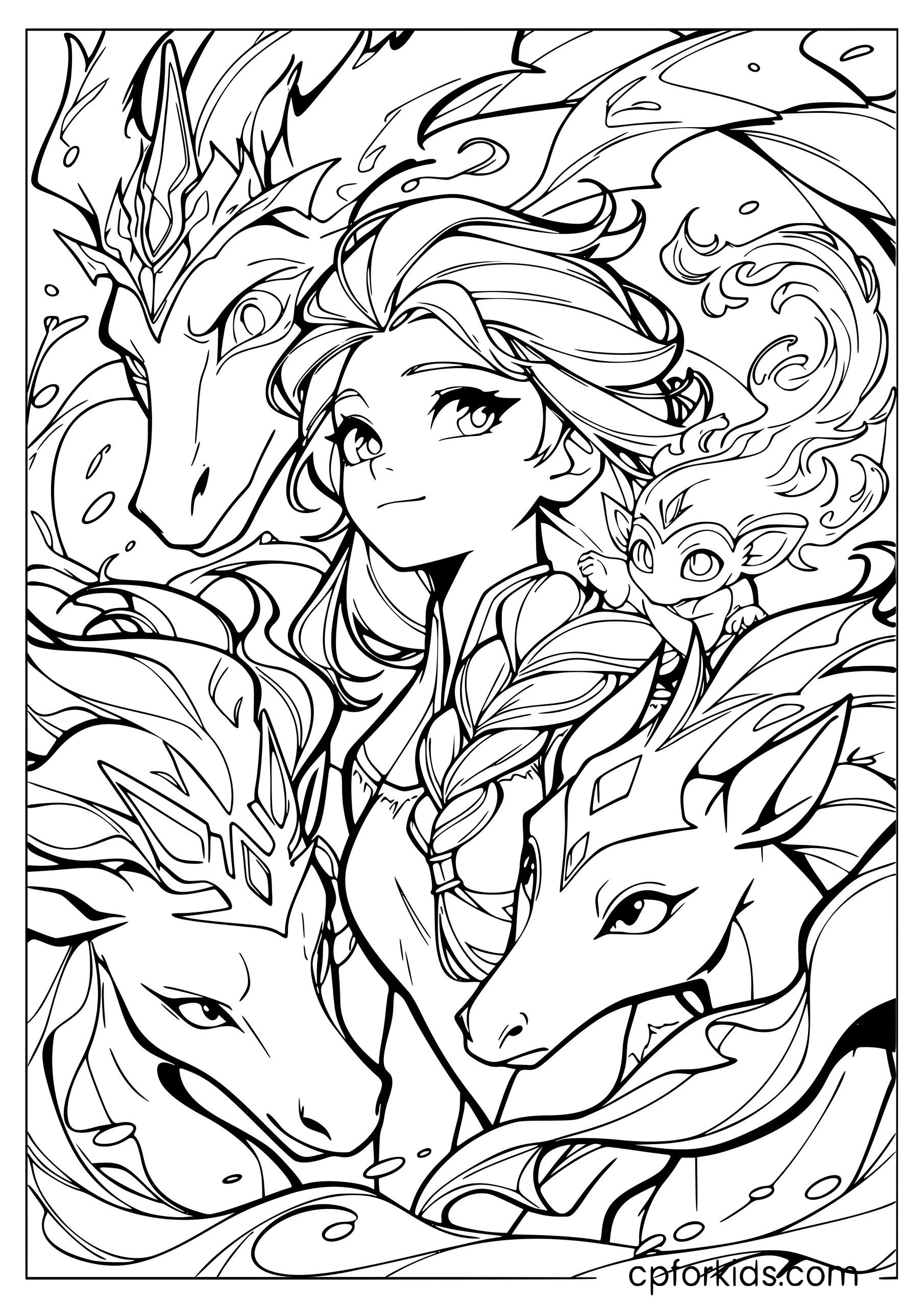 Elsa and the Four Elemental Spirits