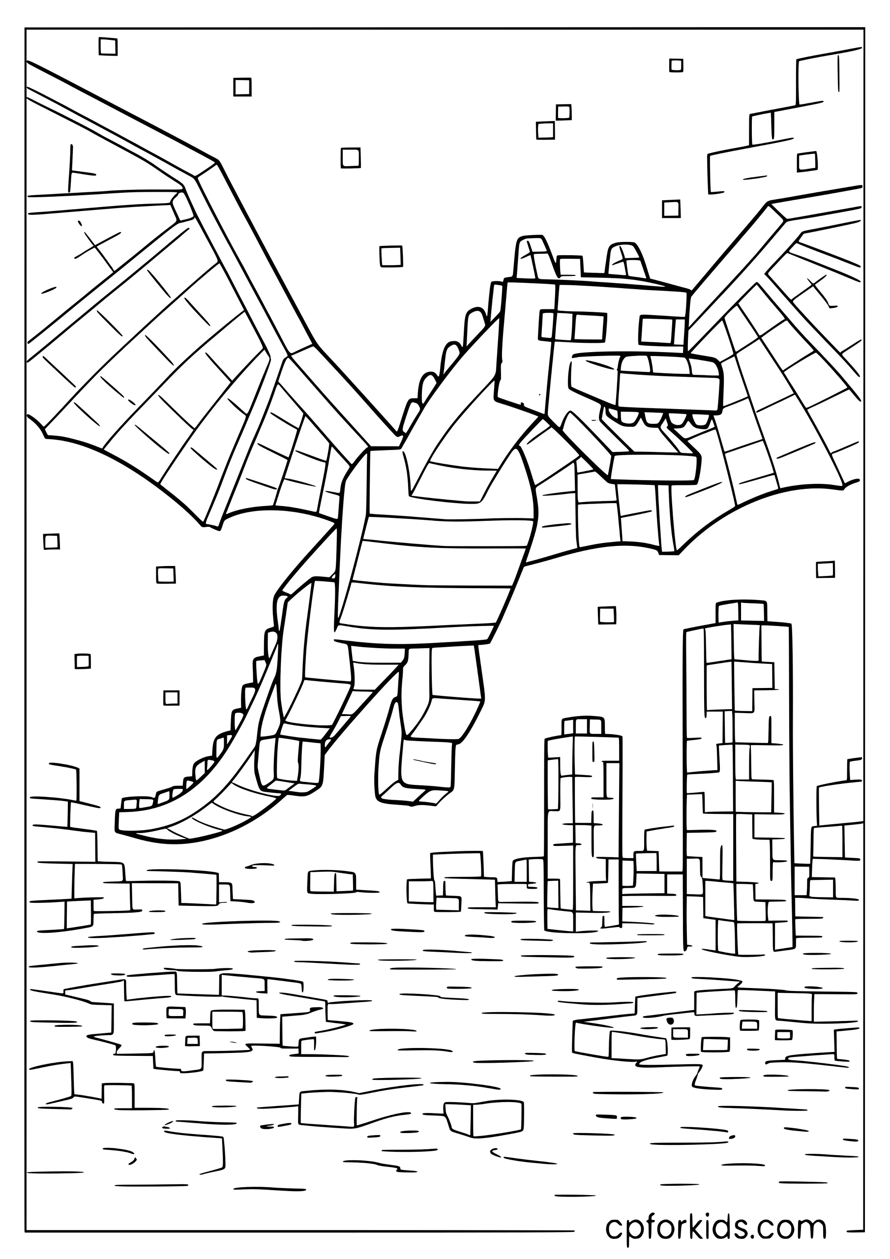 Ender Dragon Soaring Over the End