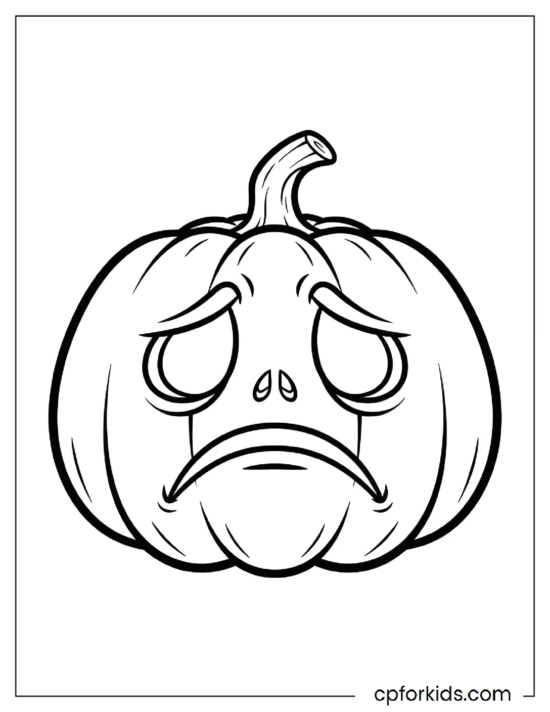 Pumpkin with an exaggerated frown