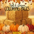 Fall and autumn coloring pages with pumpkins, harvest scenes, and woodland animals