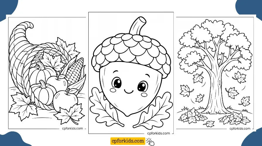 Printable Fall & Autumn coloring pages featured image