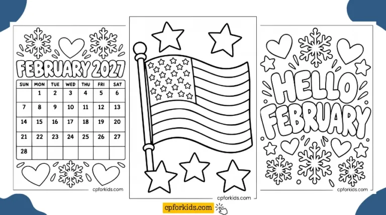 Printable February Coloring Pages Feature Image