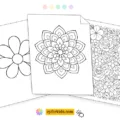 Preview of our free flower coloring pages (PDF) for kids and adults.