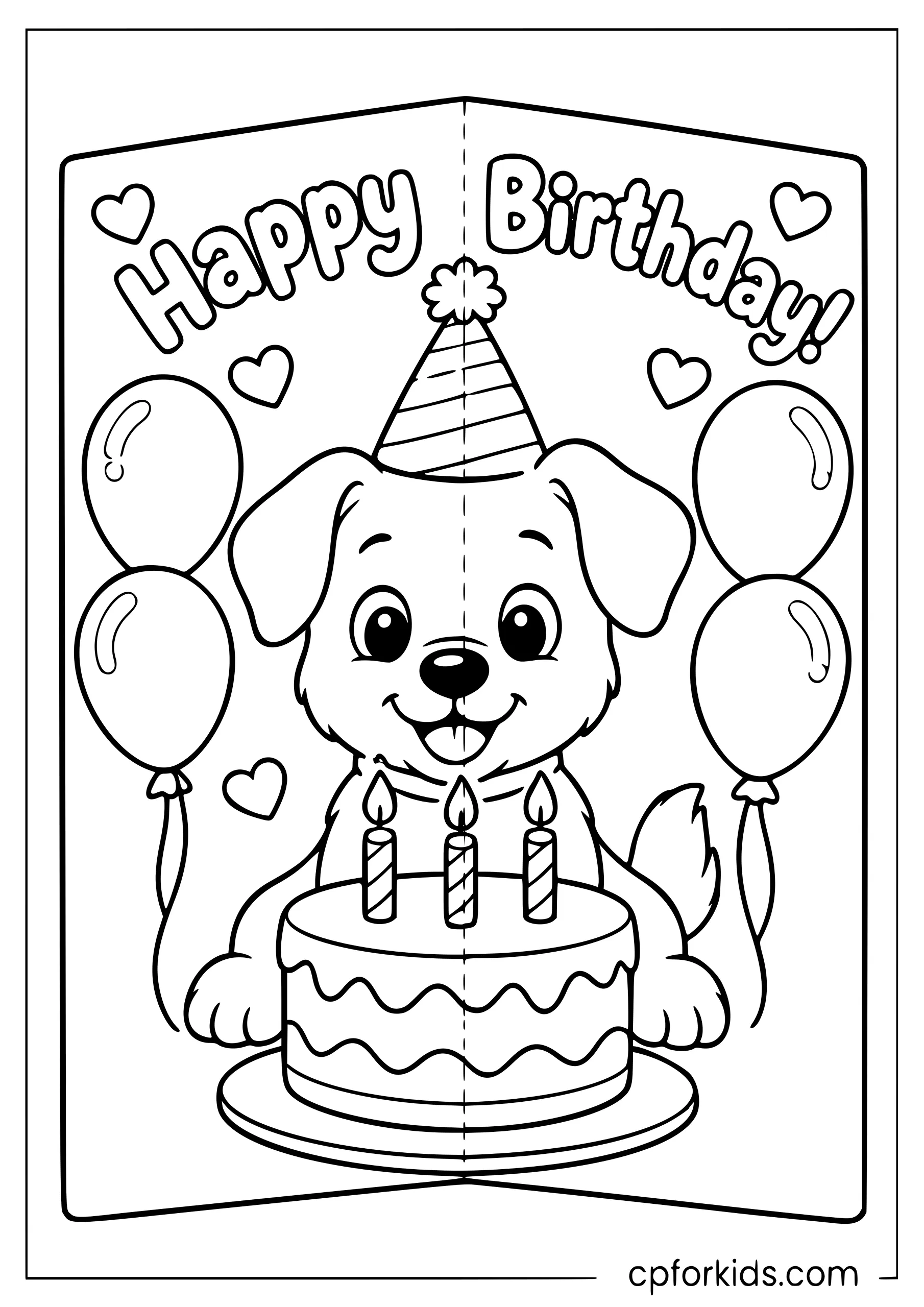 Foldable Birthday Card — Puppy