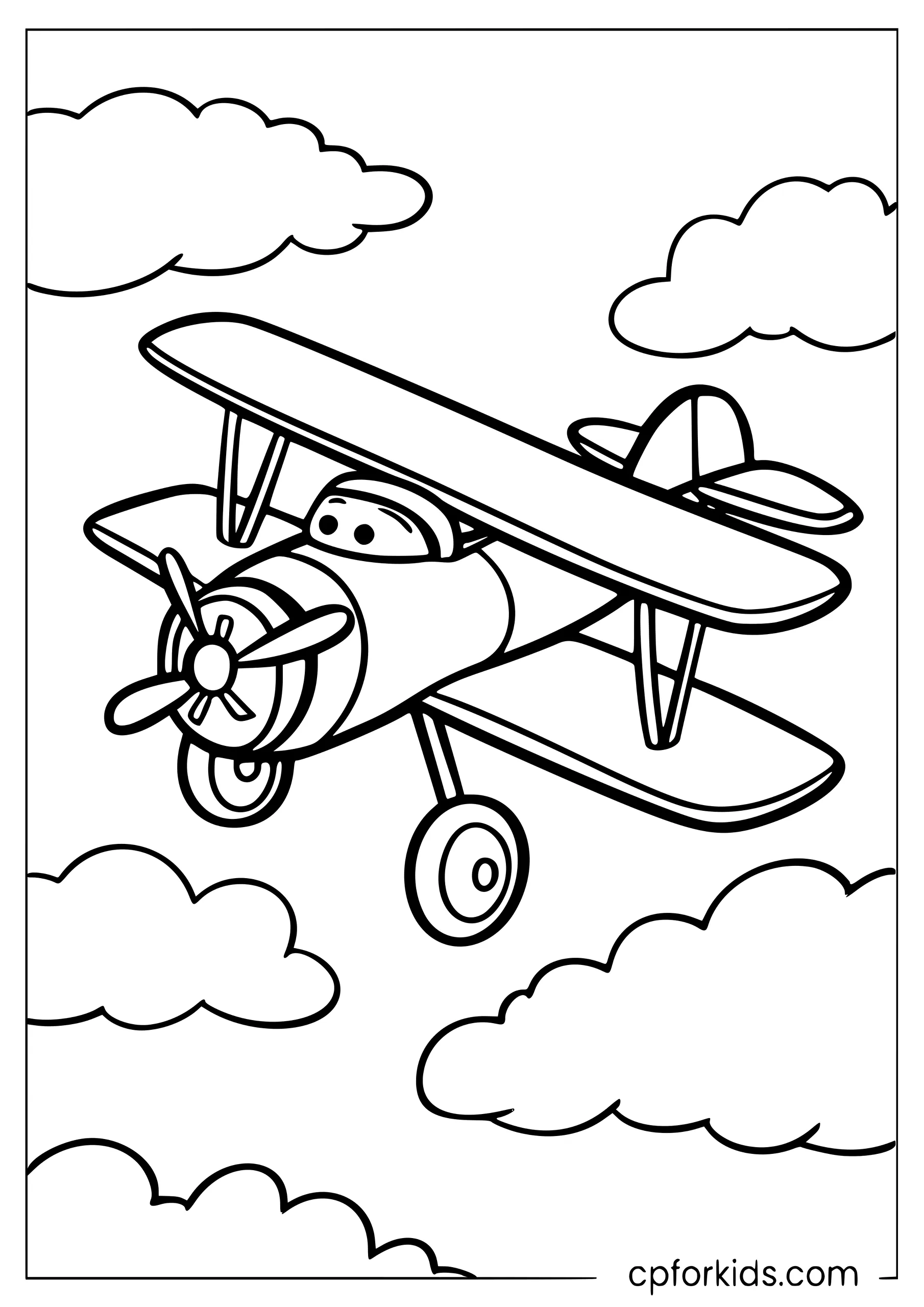 Friendly Biplane for Preschoolers