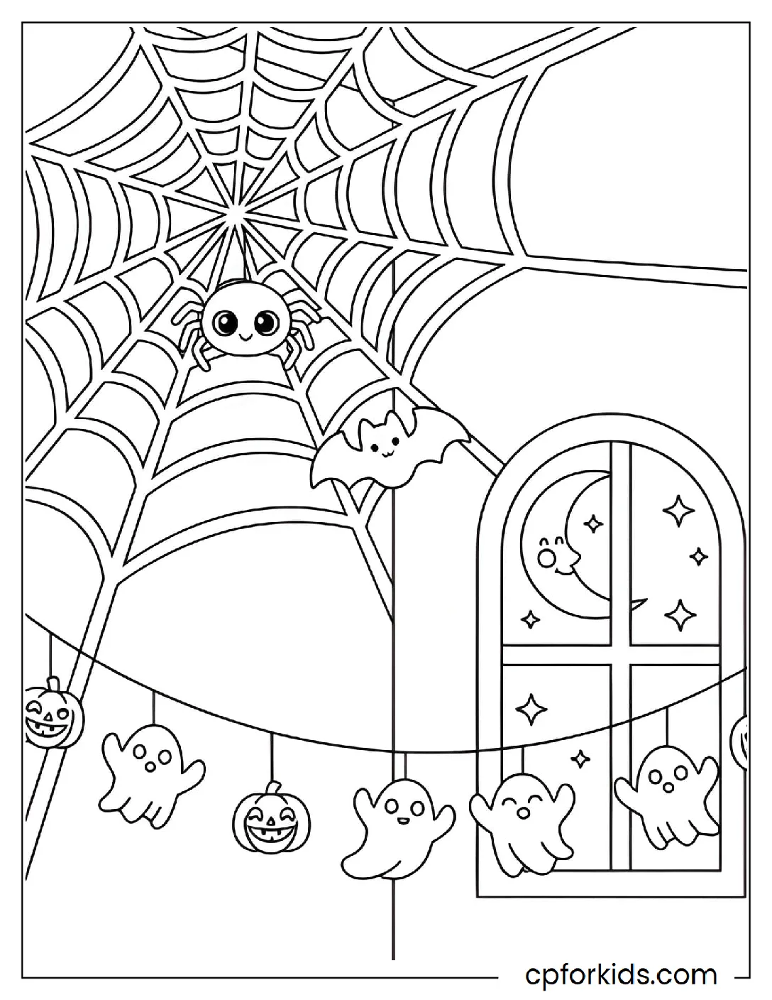 Spiderweb corner with a small bat