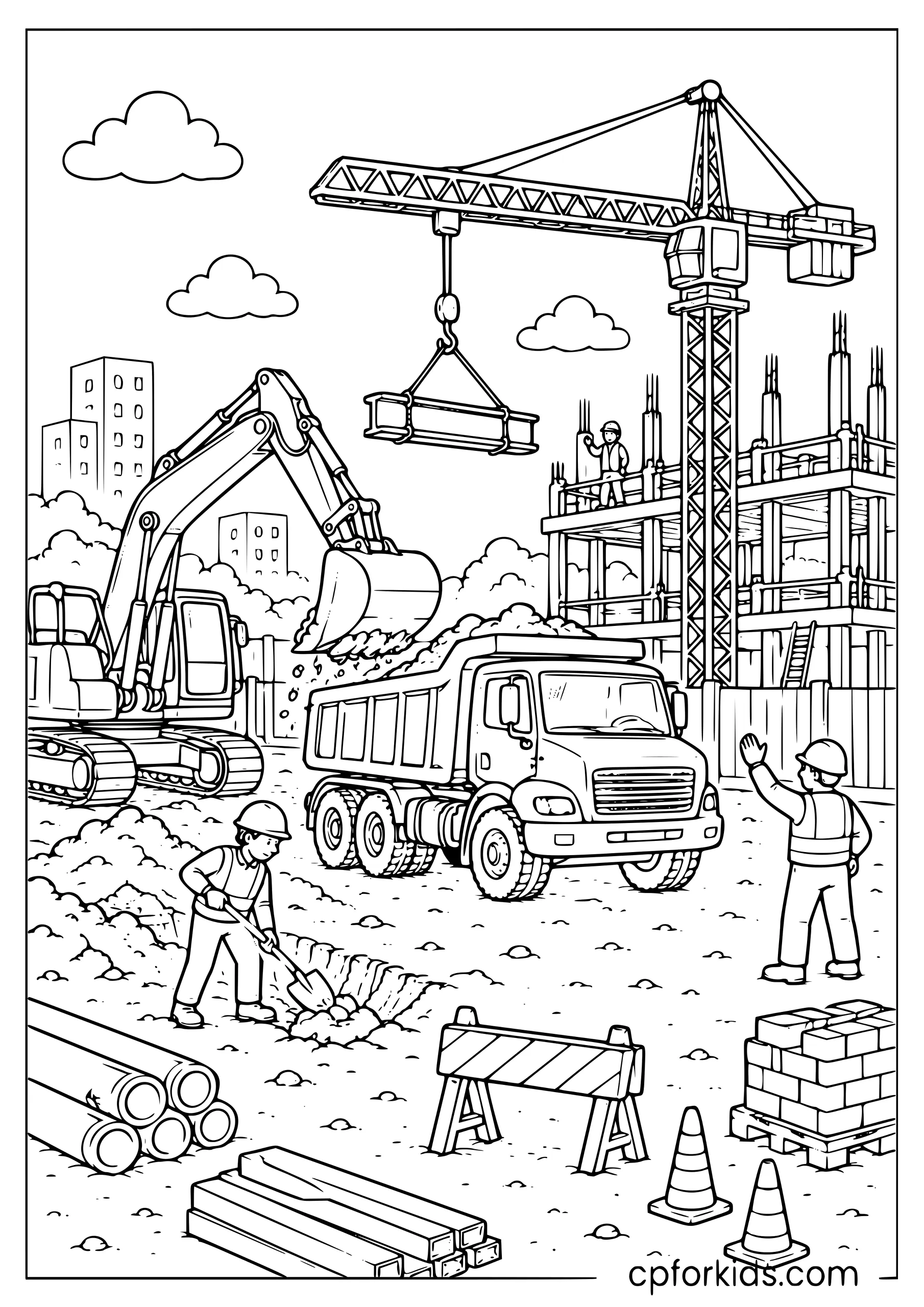 Full Construction Site in Action