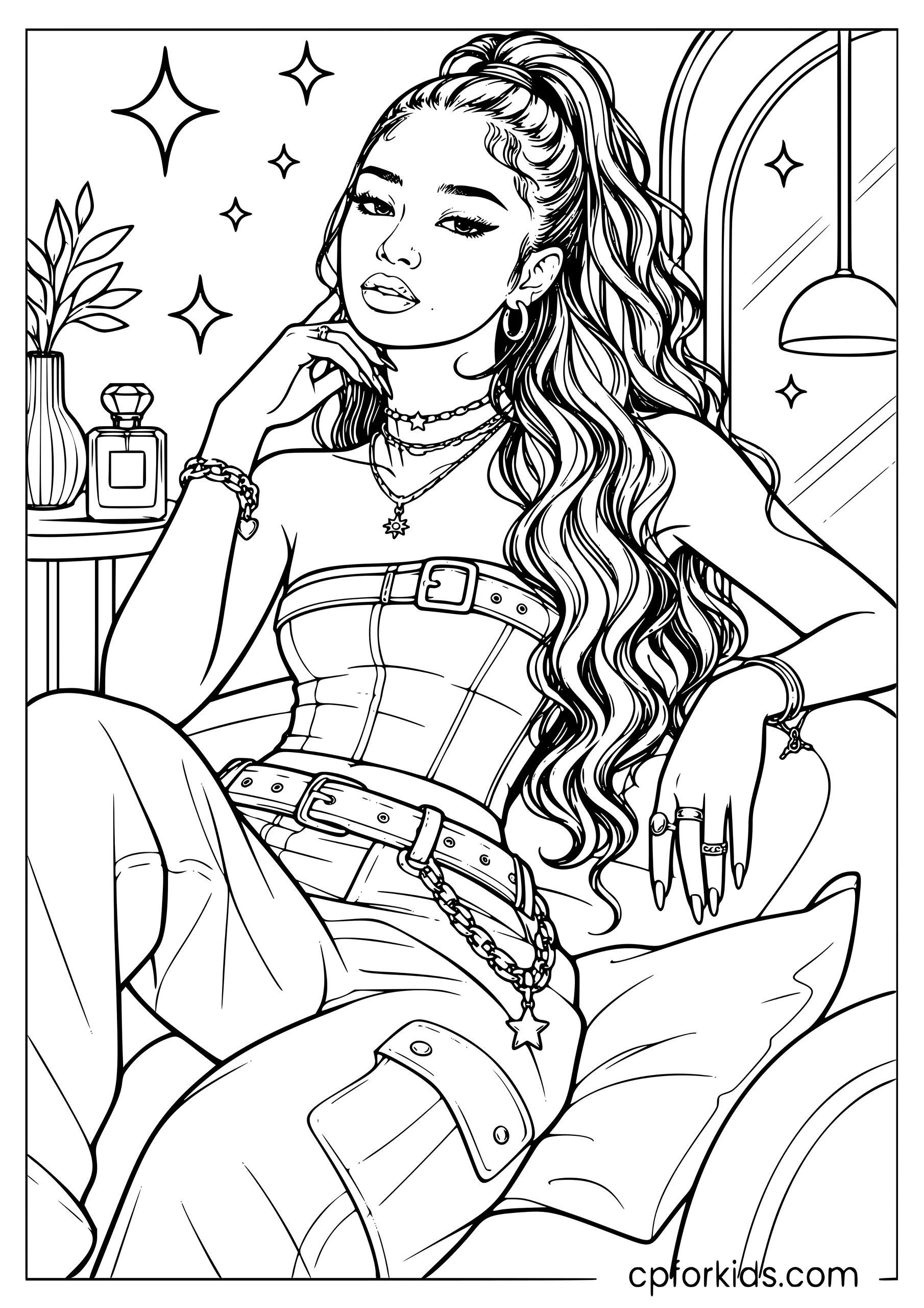 Gabriela Fashion Coloring Page