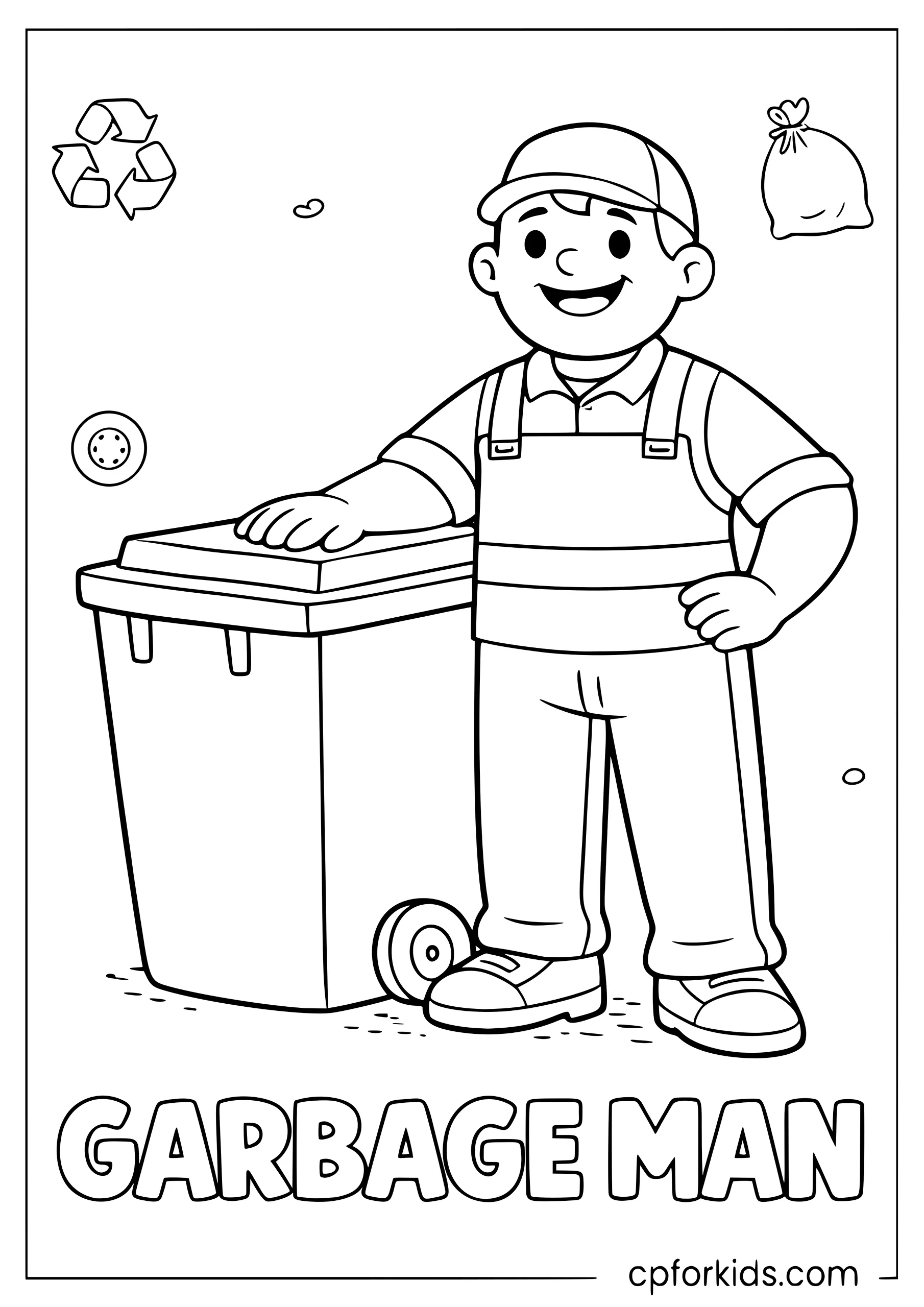 Garbage Collector With Trash Can