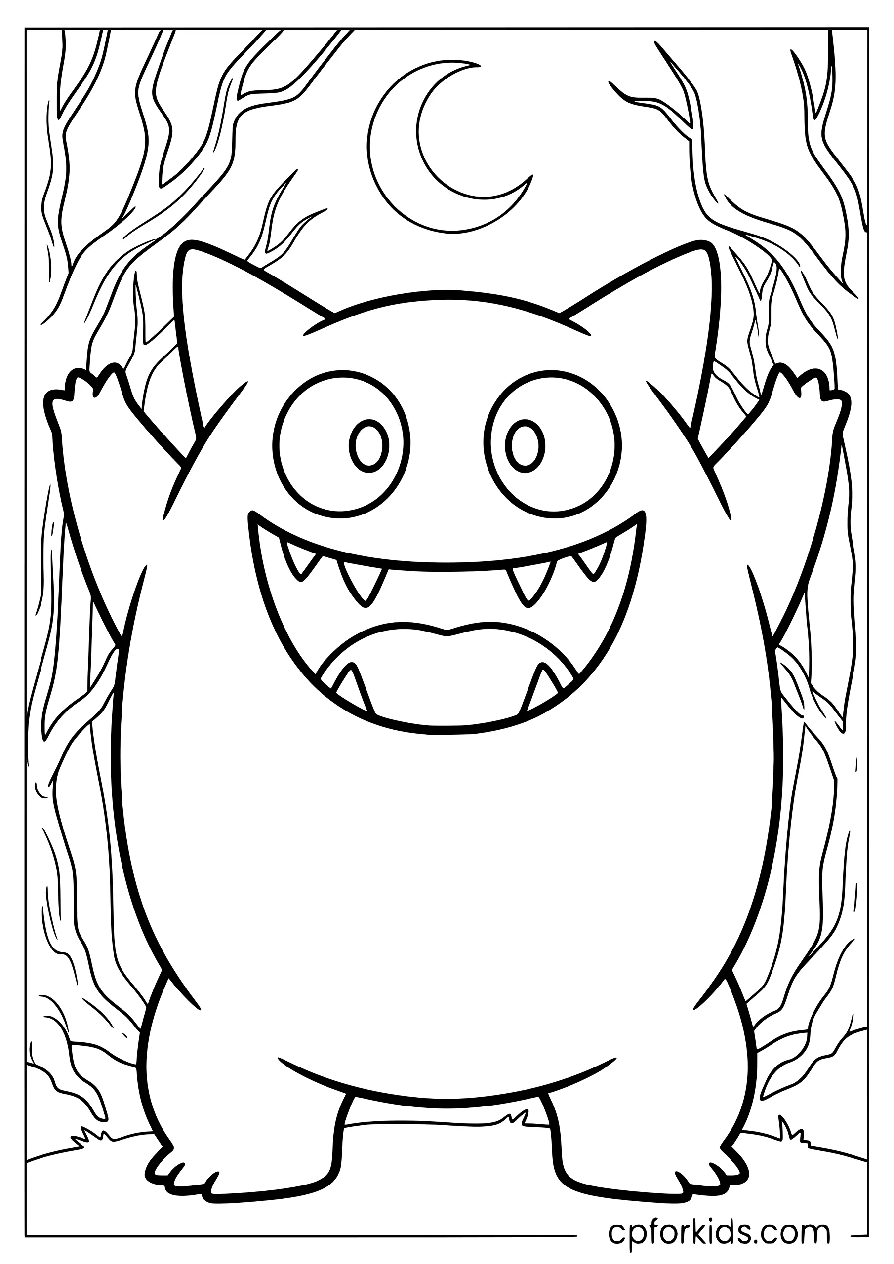 Gengar Grinning in the Dark Forest