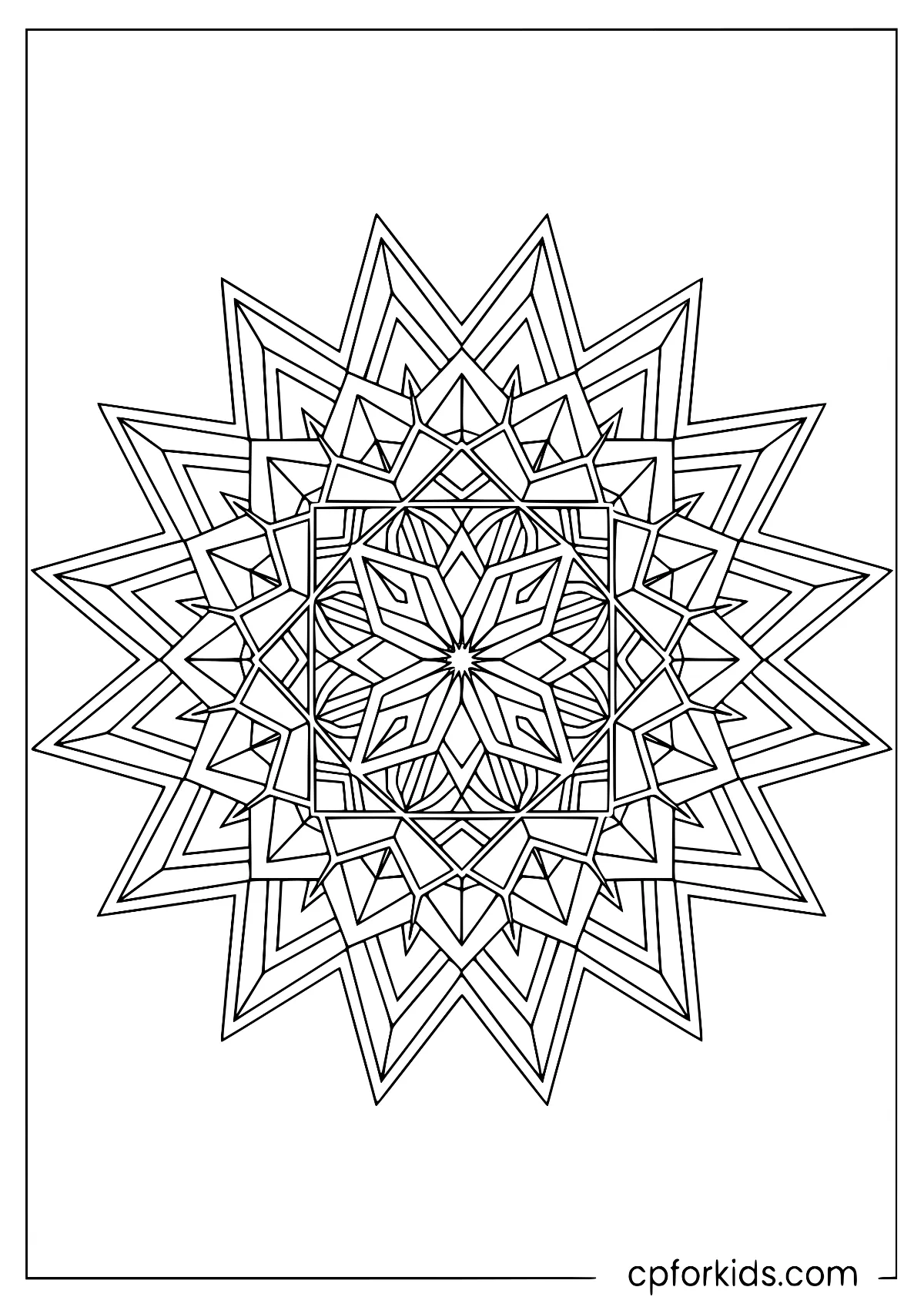 Pointed geometric petals forming a symmetrical flower
