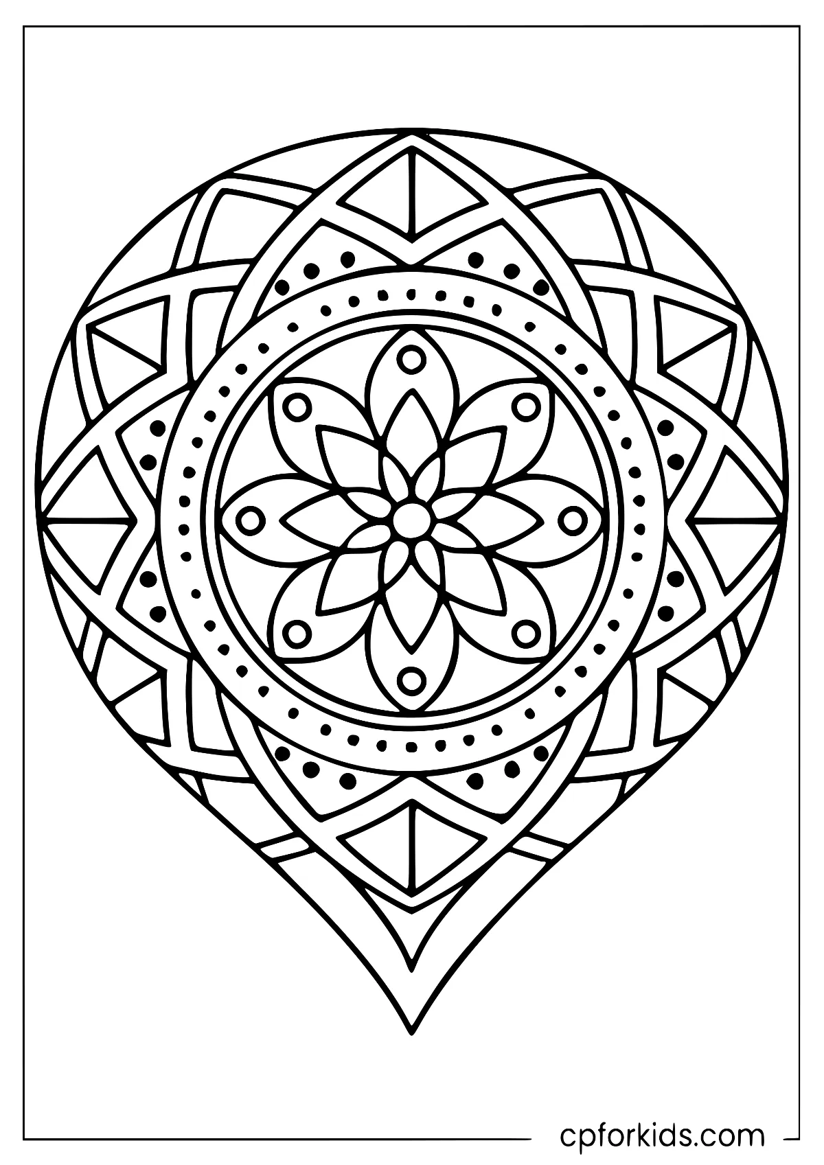 Repeating geometric sections forming a dense filler pattern
