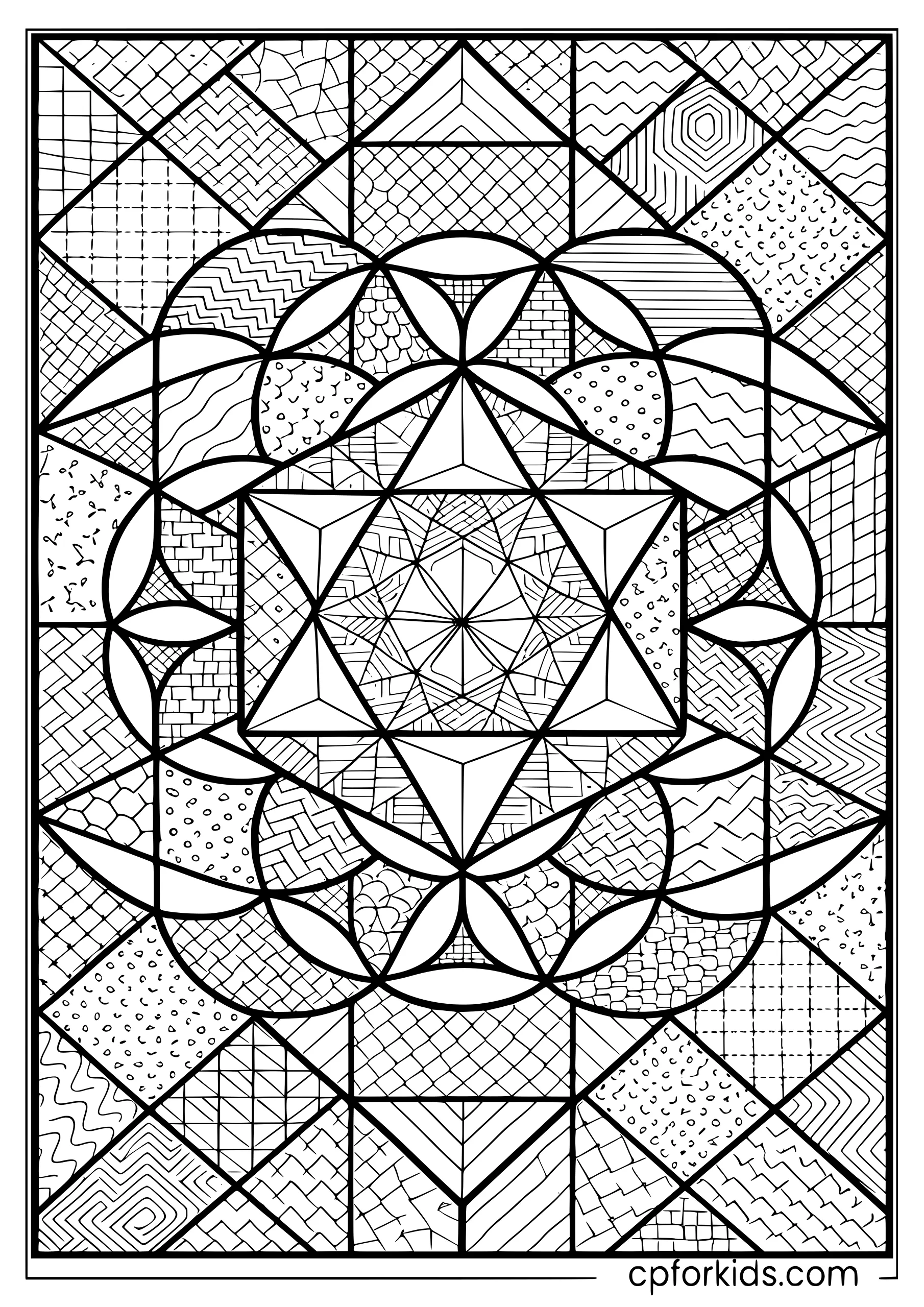 Geometric Pattern Coloring Page