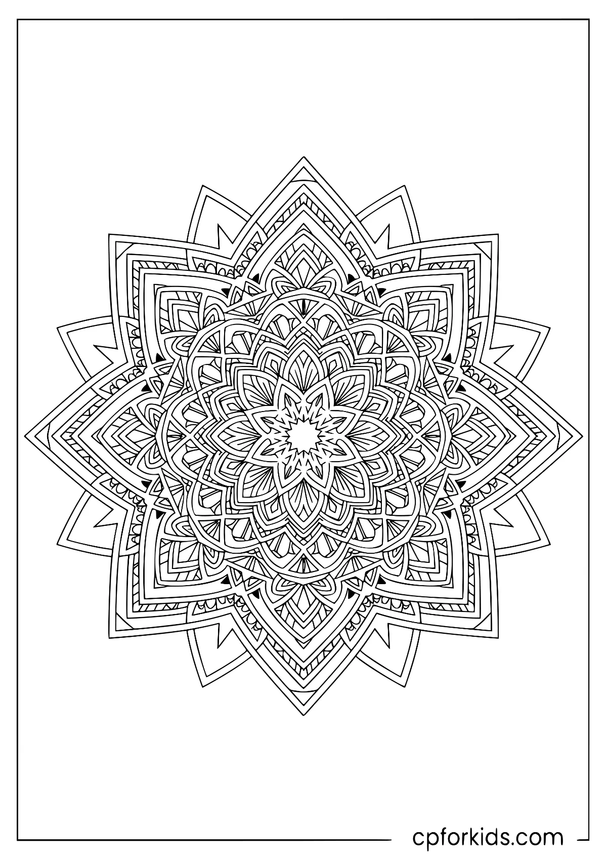 Geometric rangoli design with layered symmetrical shapes