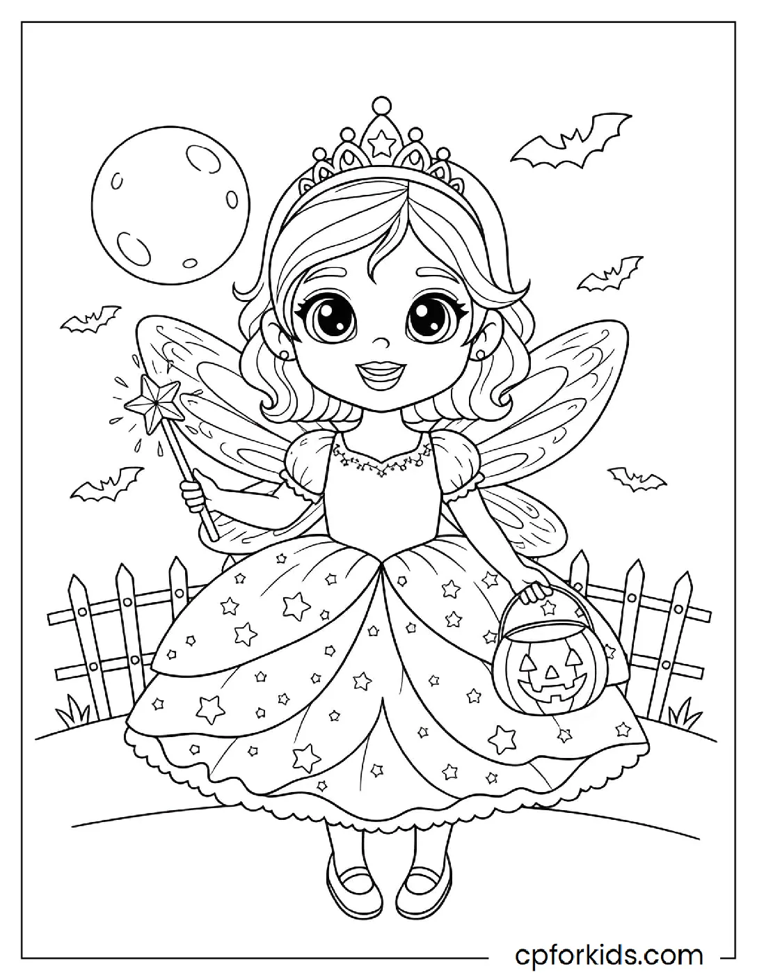 Girl in a fairy princess costume with a wand