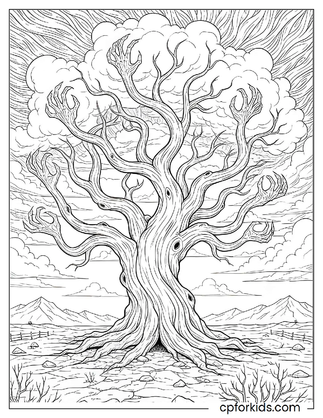 Old tree with gnarled branches