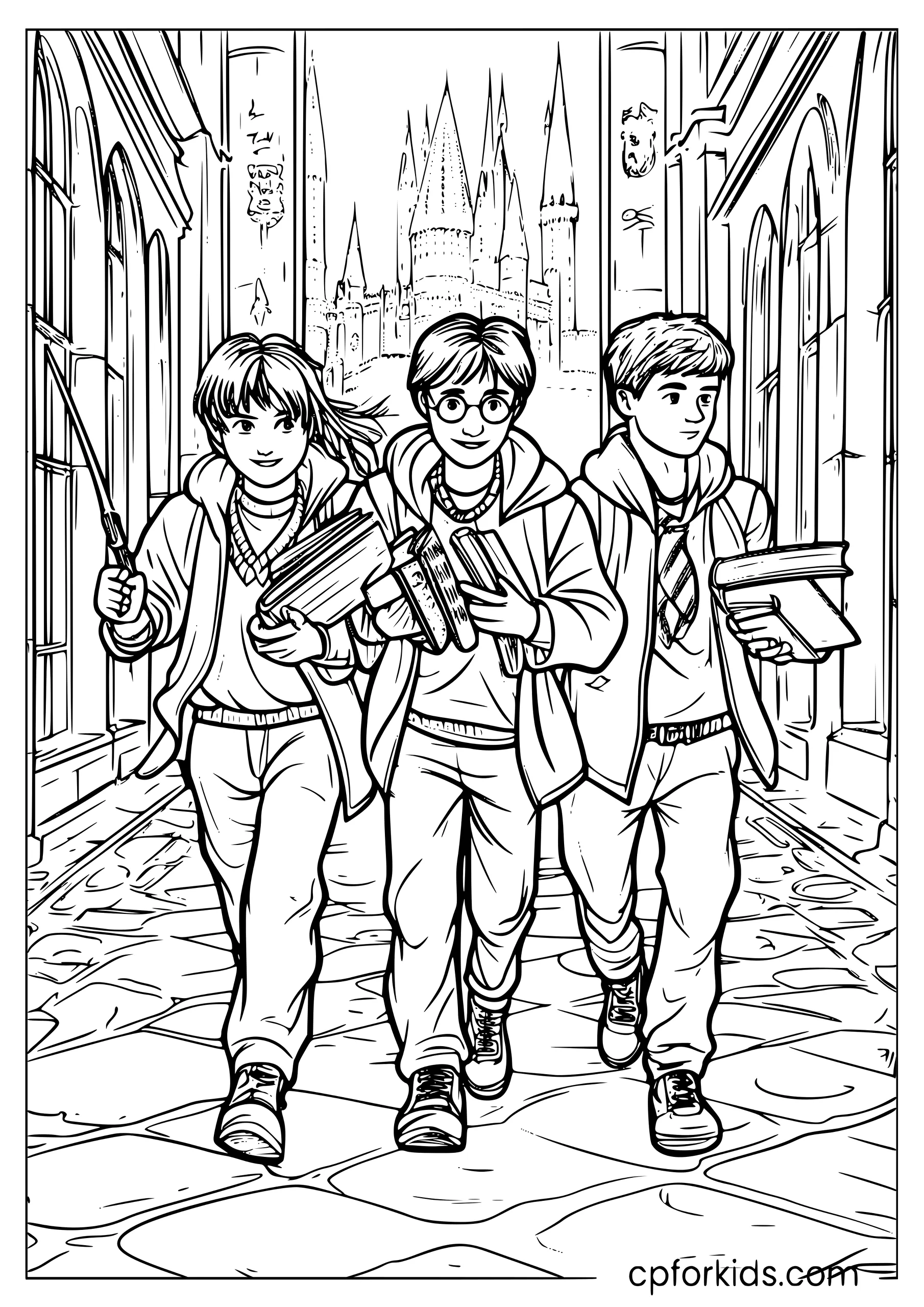 The Golden Trio Walking Together