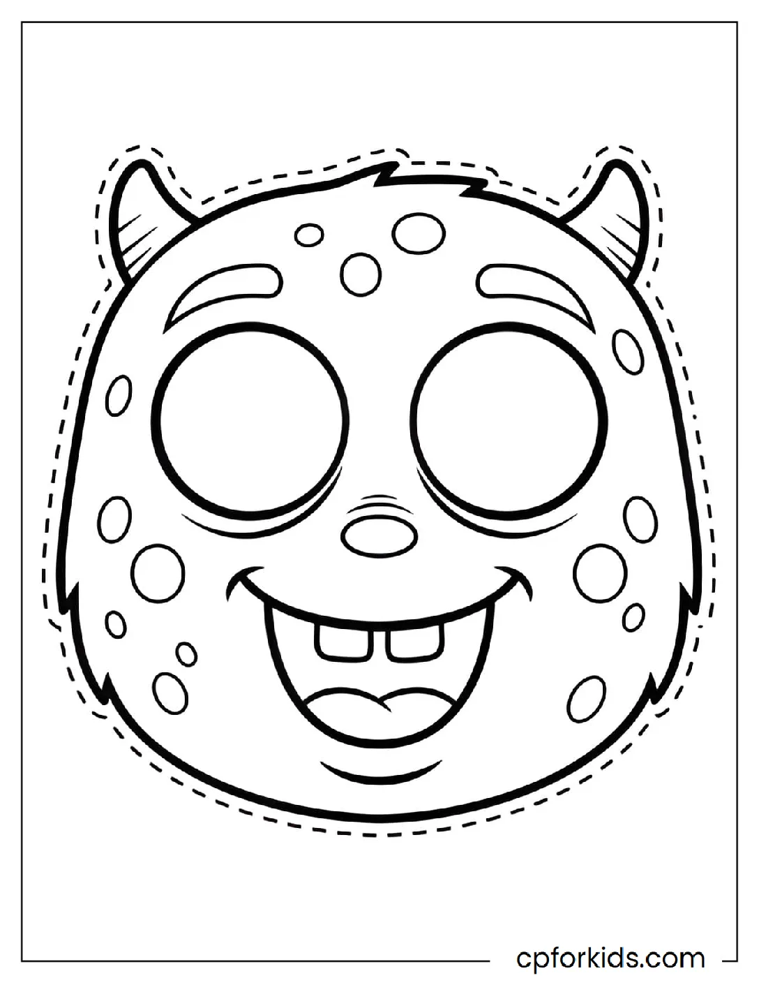 Monster mask with large goofy horns