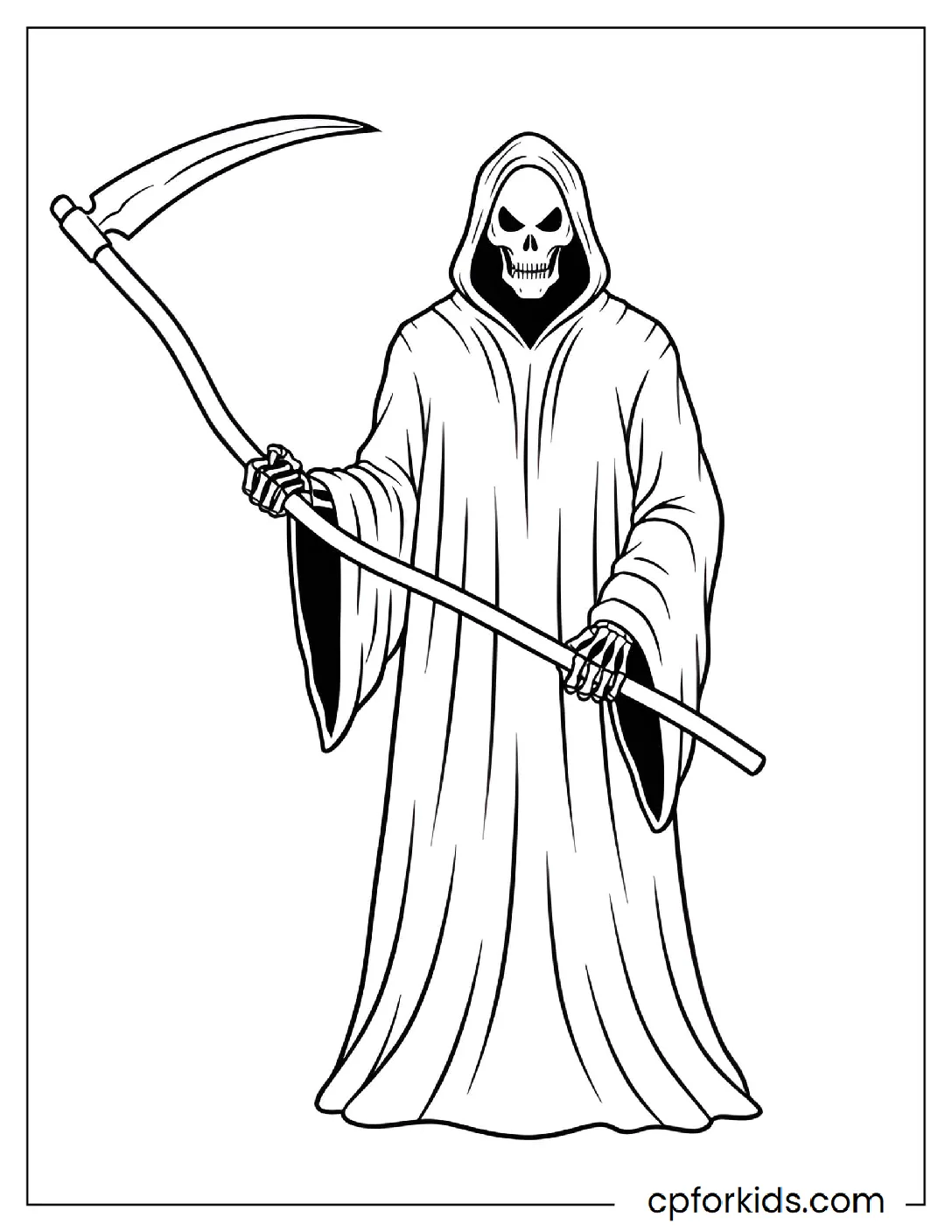 Figure in a grim reaper costume