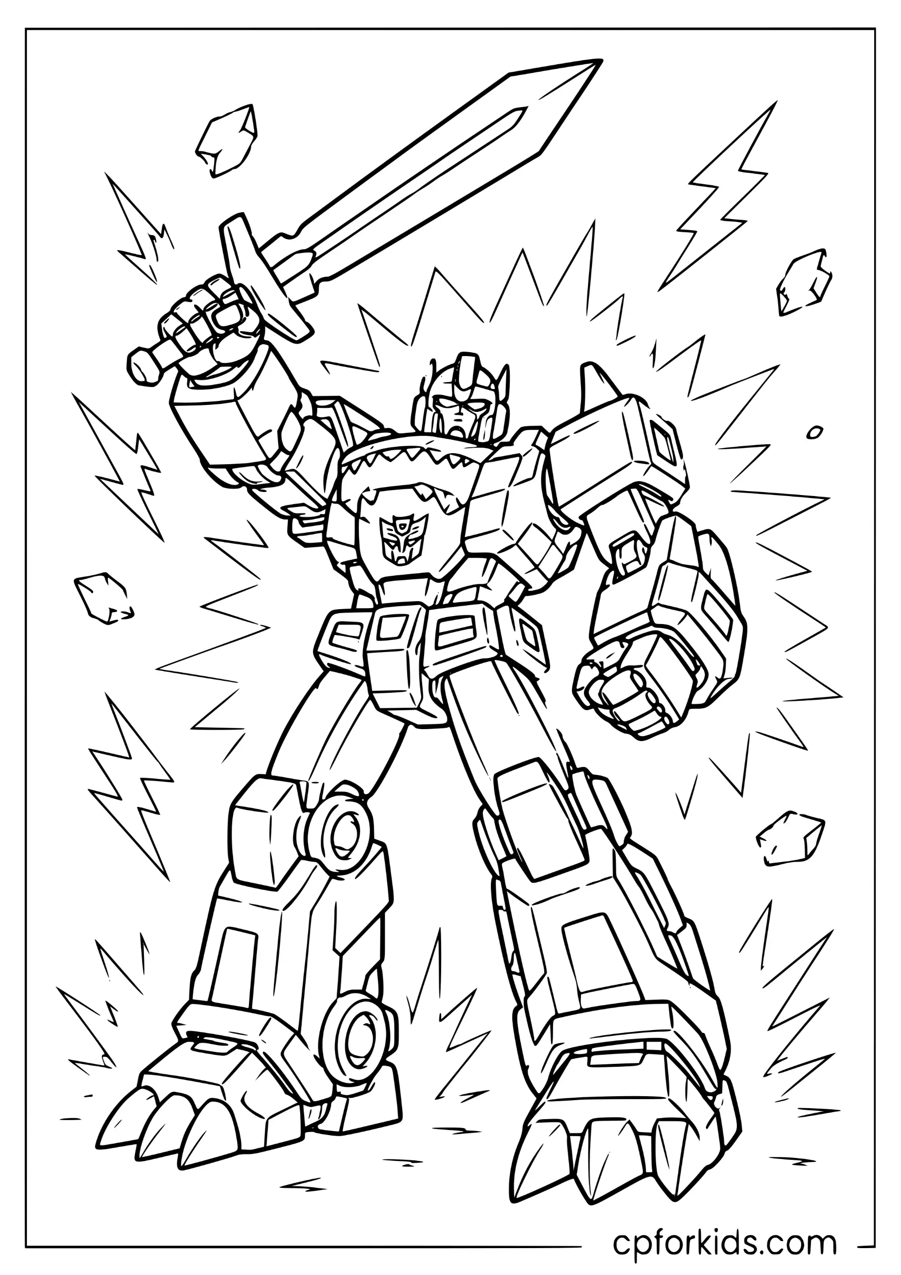 Grimlock Robot Sword Raised