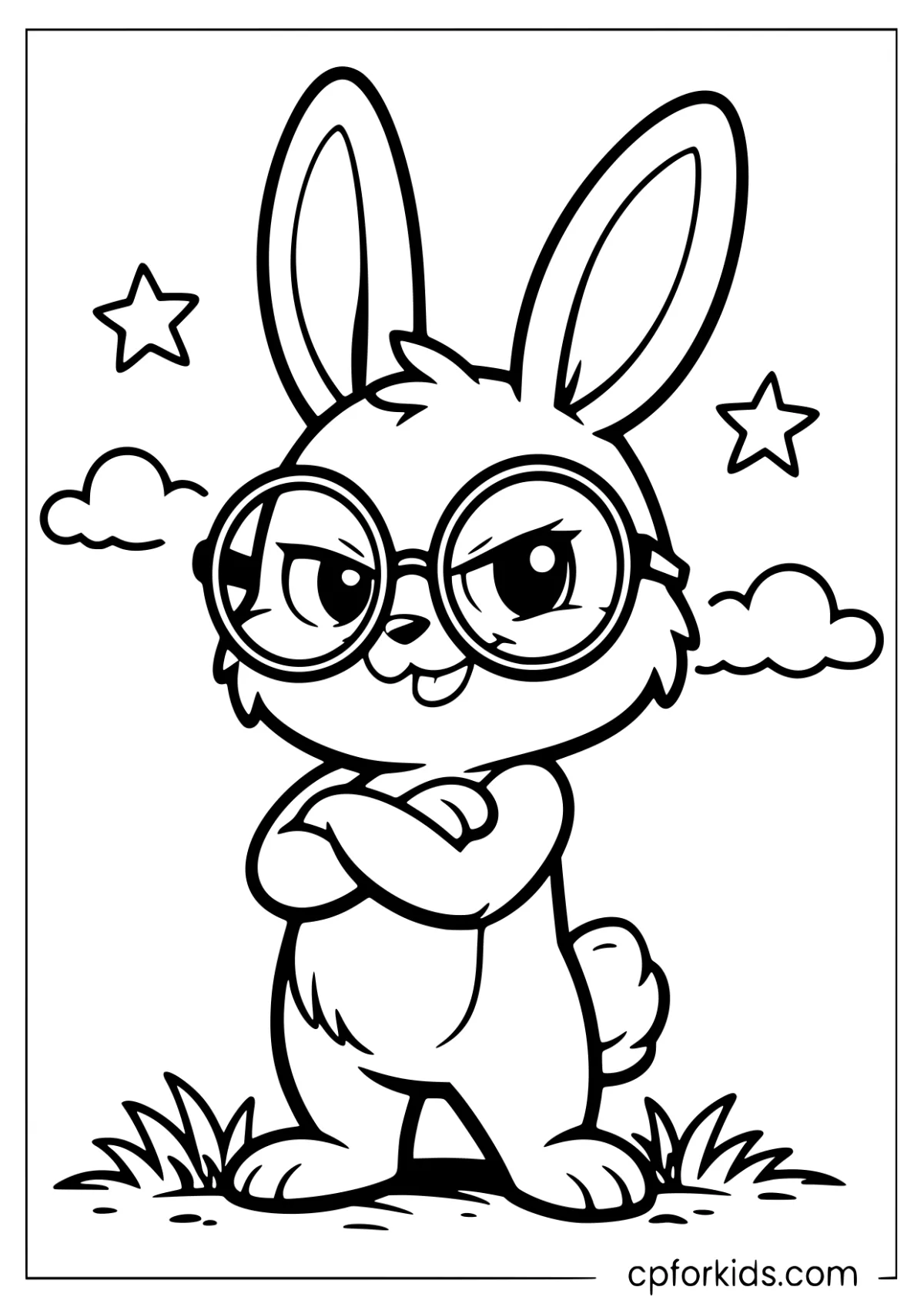 Rabbit wearing a pair of big glasses
