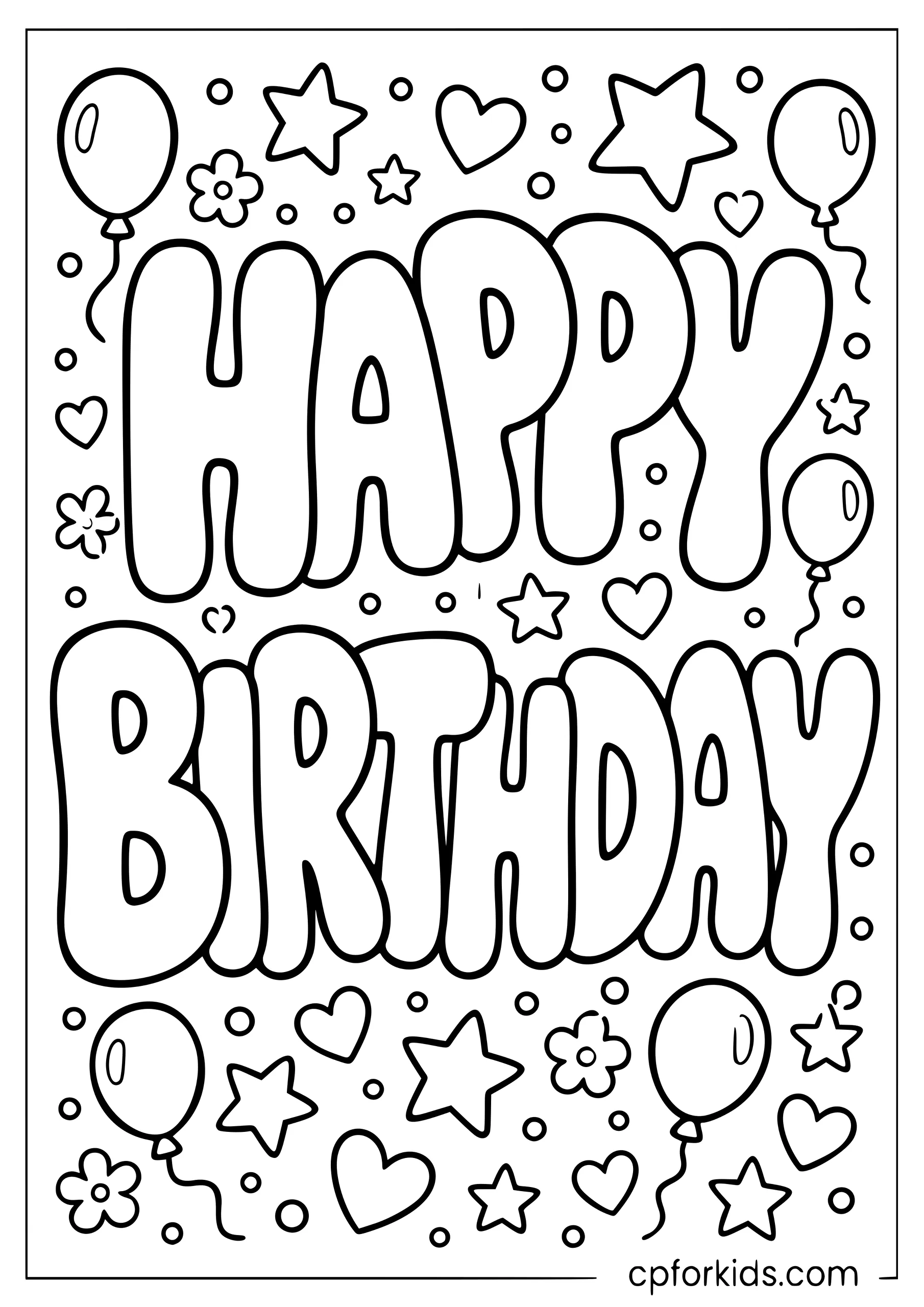Happy Birthday — Bubble Letters