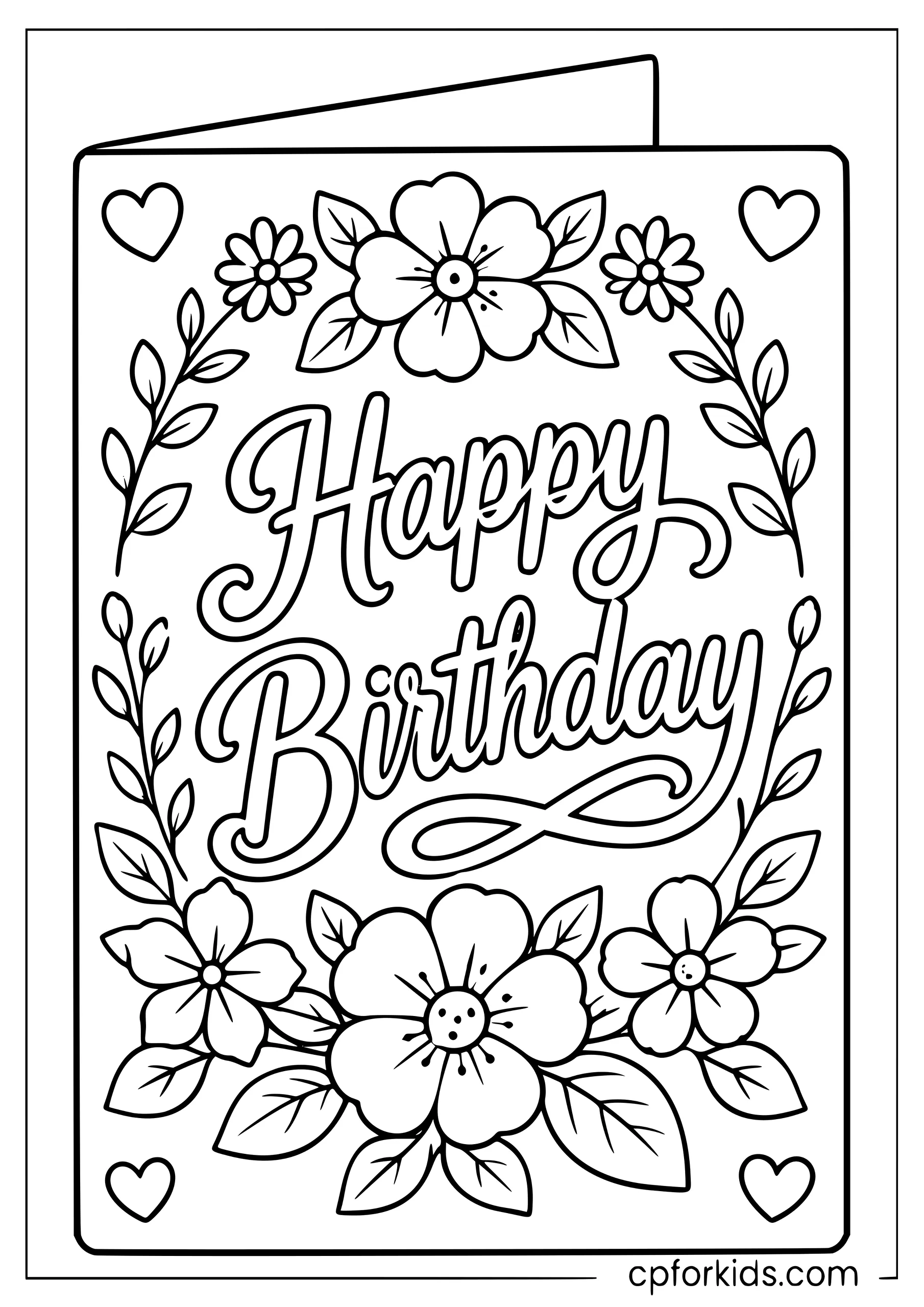Birthday Card with Flowers