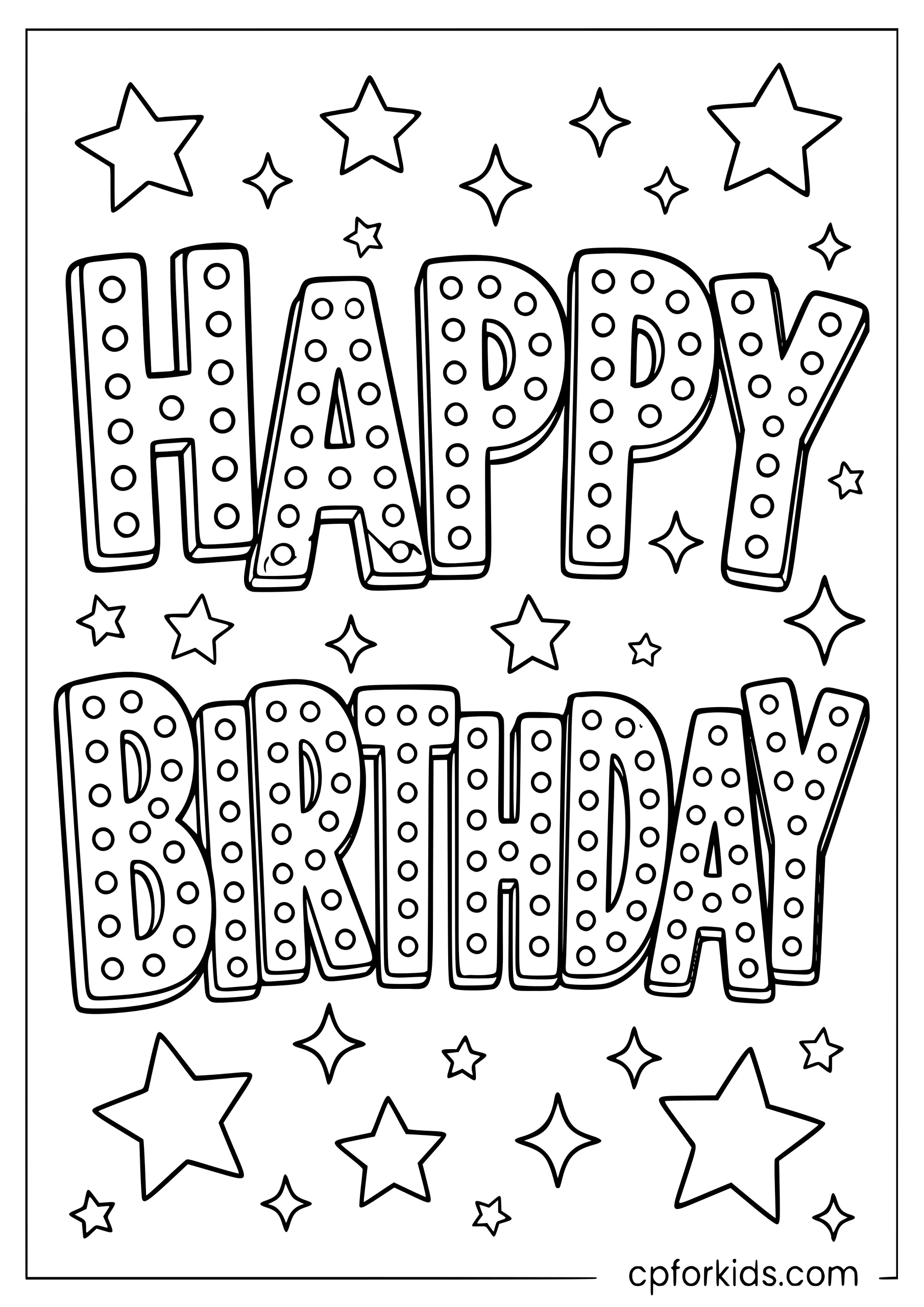 Happy Birthday — Marquee Letters