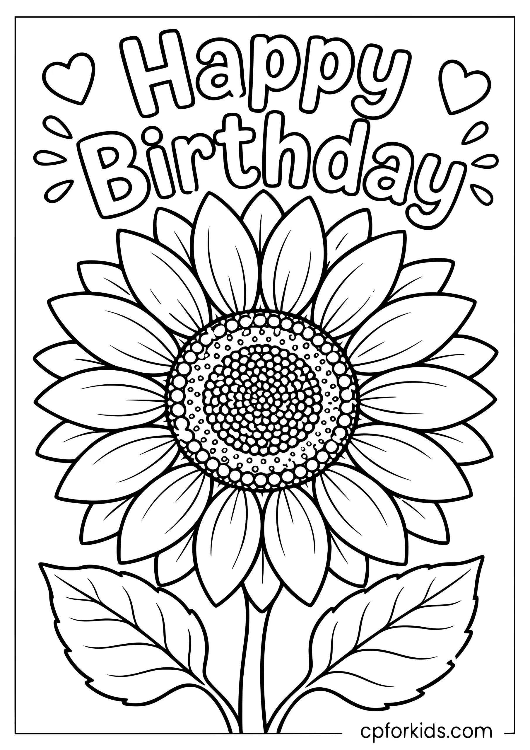 Happy Birthday Sunflower Card