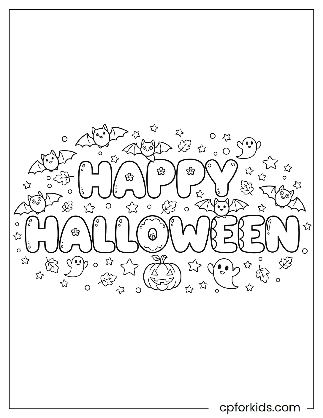 Happy Halloween in bubble letters