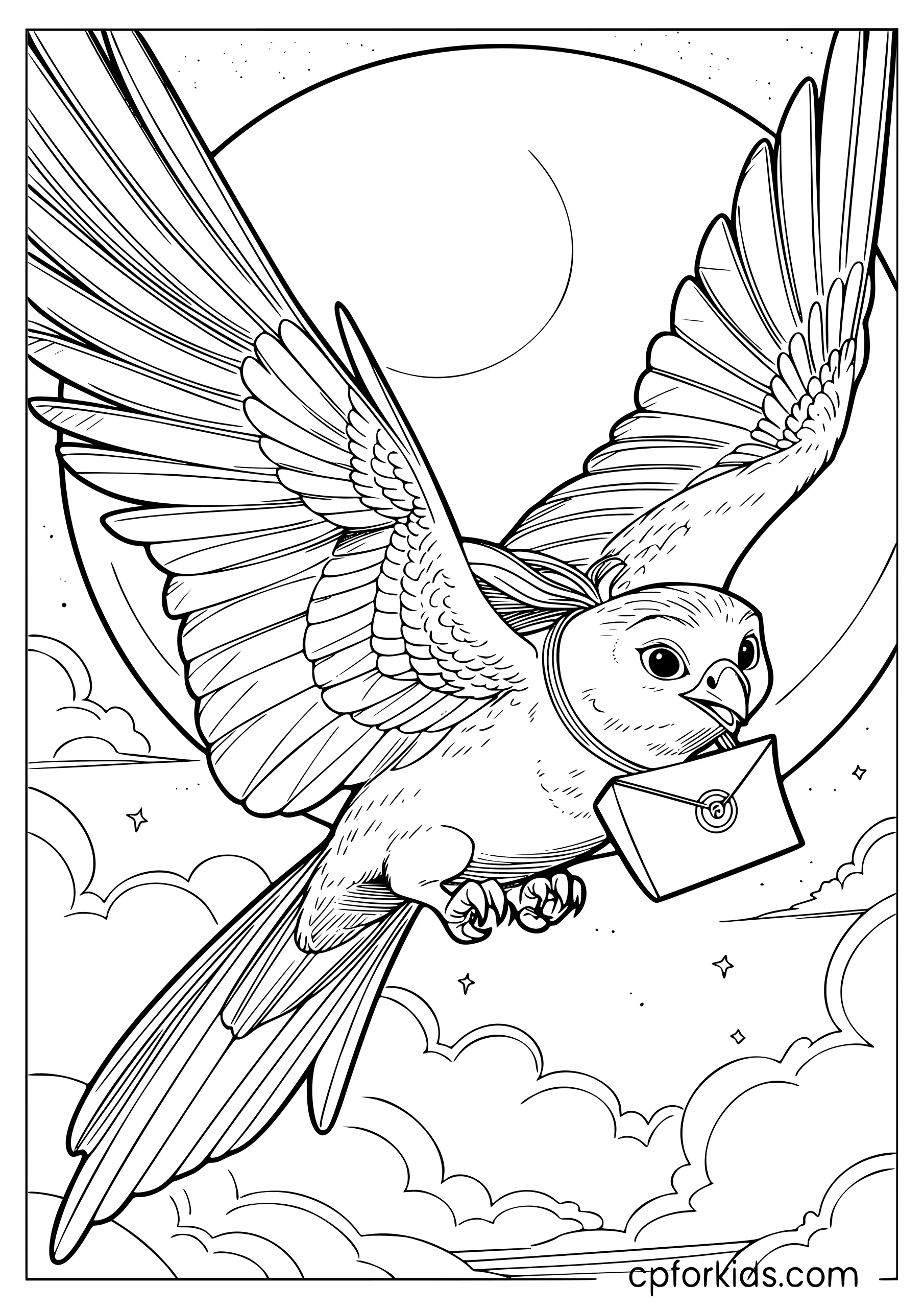Hedwig Flying with a Letter