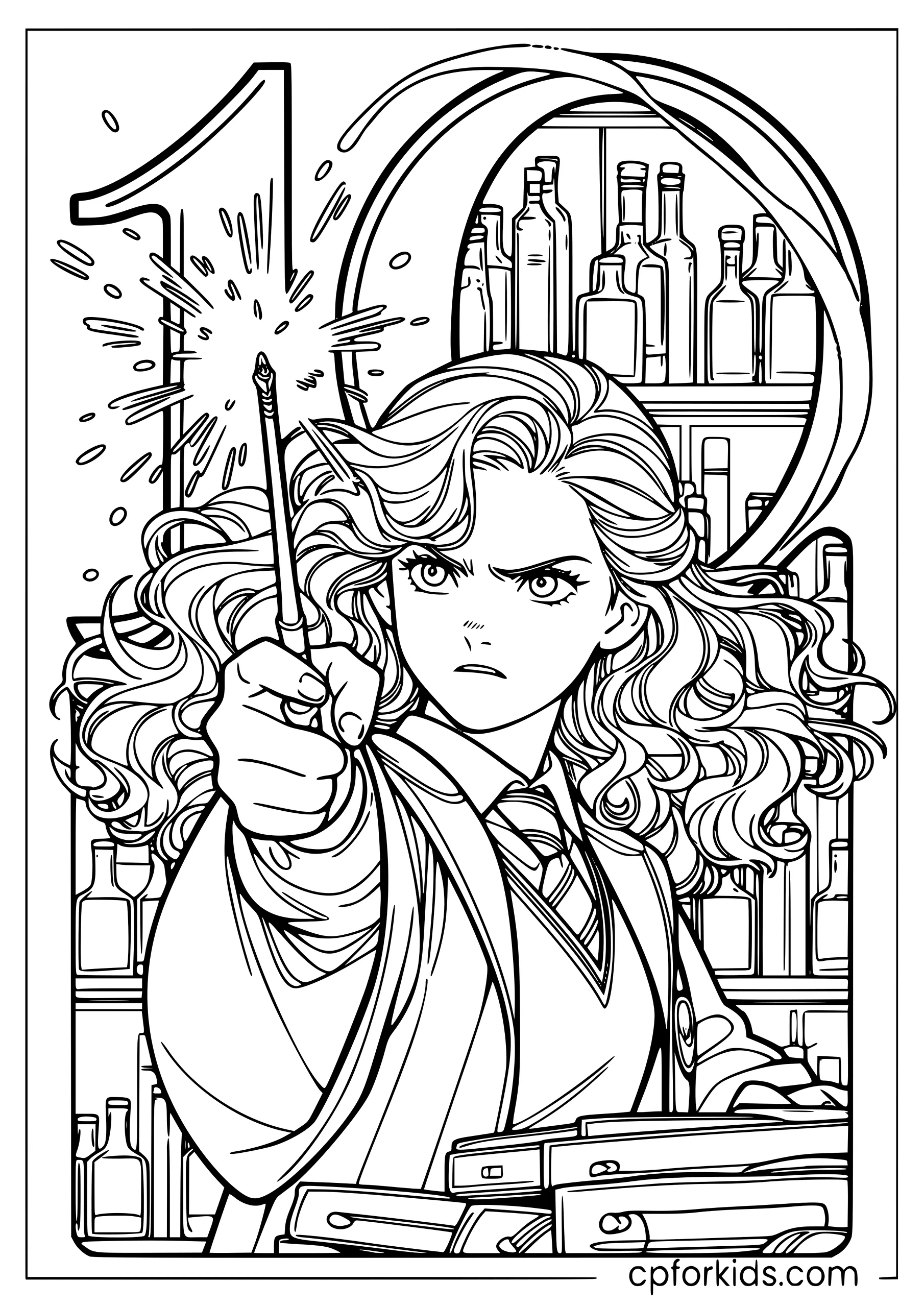 Hermione Casting a Spell