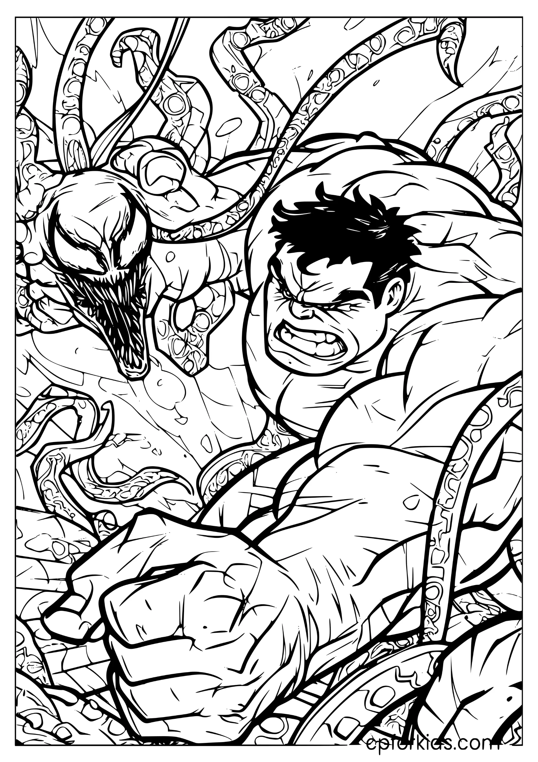 Hulk vs Venom Symbiote Battle