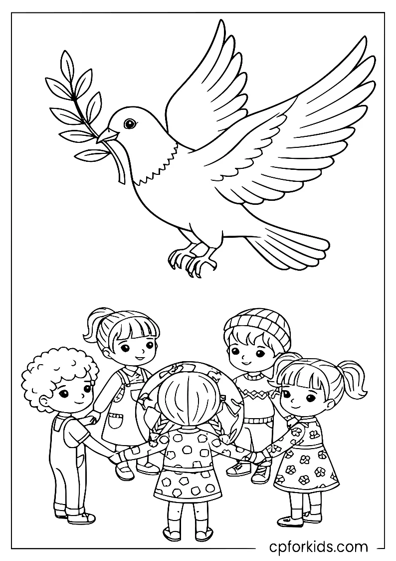 Dove with an olive branch for International Day of Peace