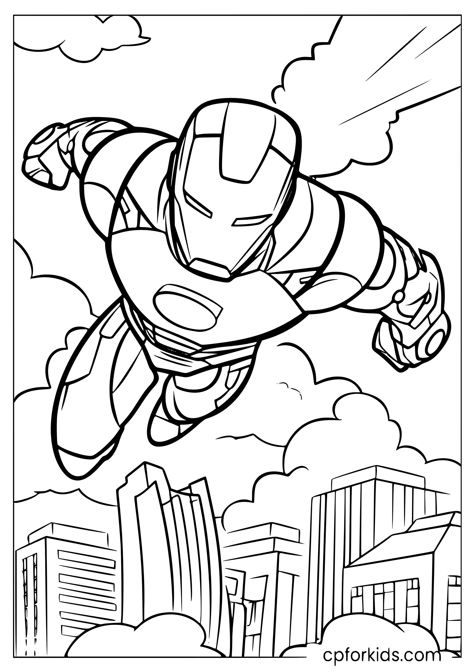 Iron Man Over the City