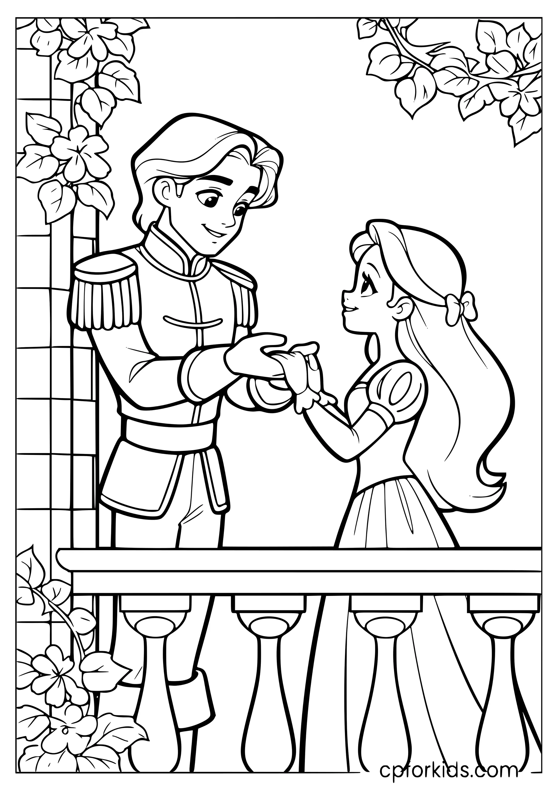 Jasmine and Aladdin on the Balcony