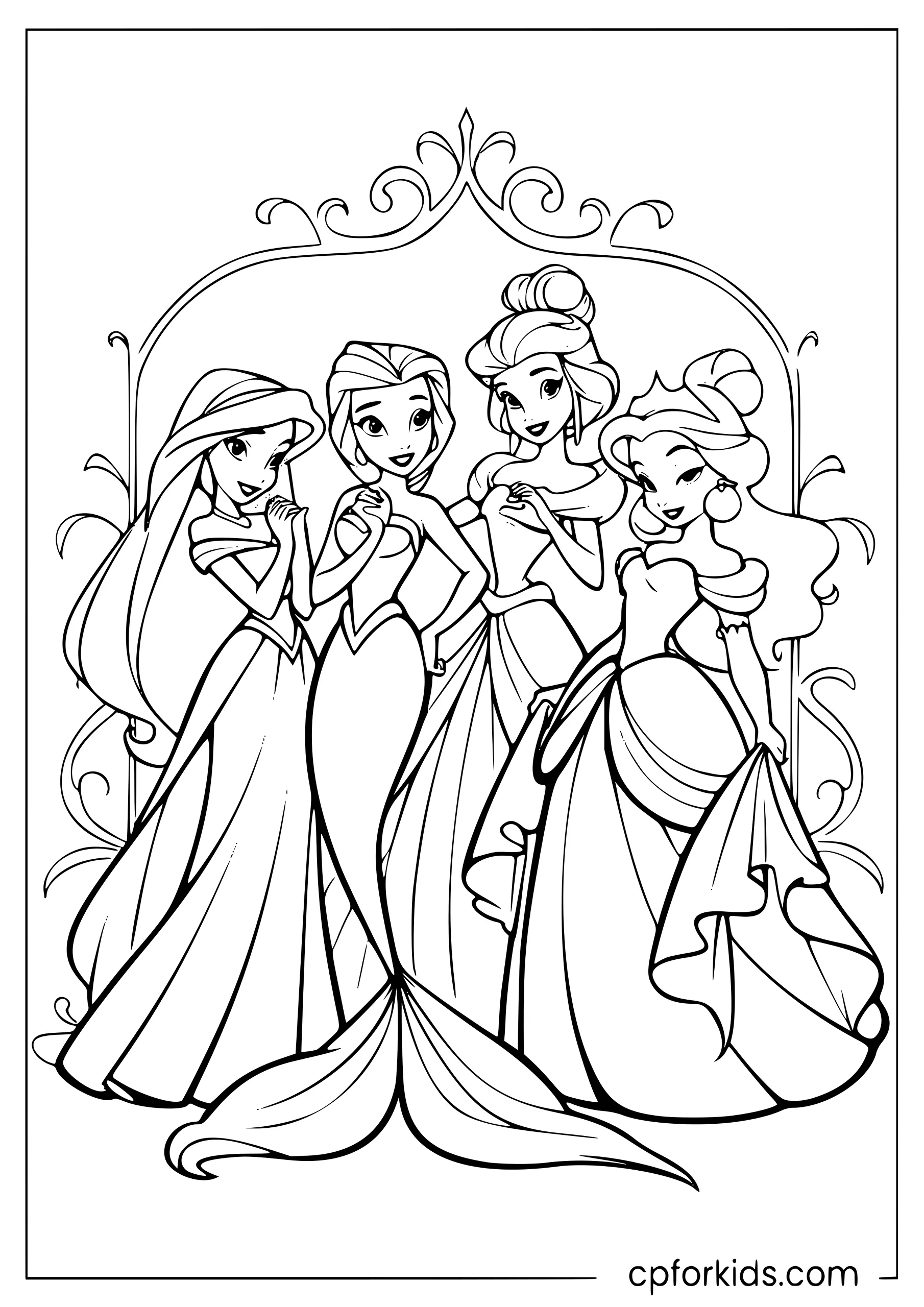 Jasmine with the Disney Princesses
