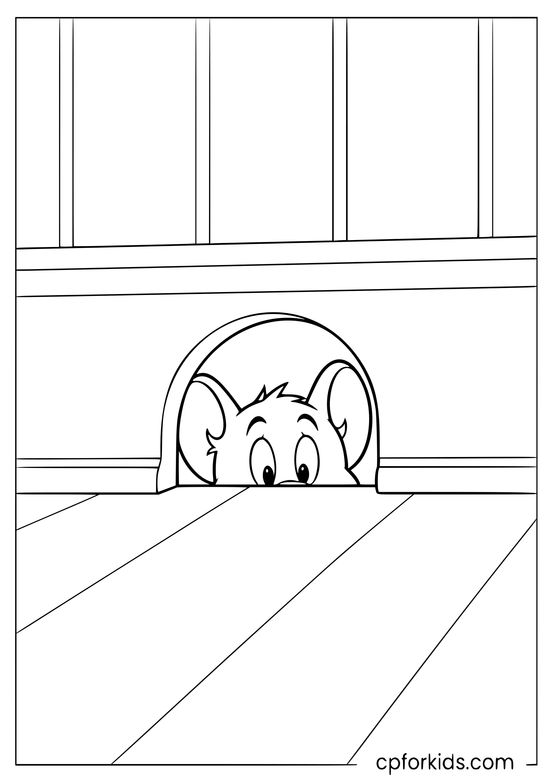 Jerry Peeking from His Hole