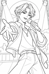 Jinu performing under a large moonlit backdrop