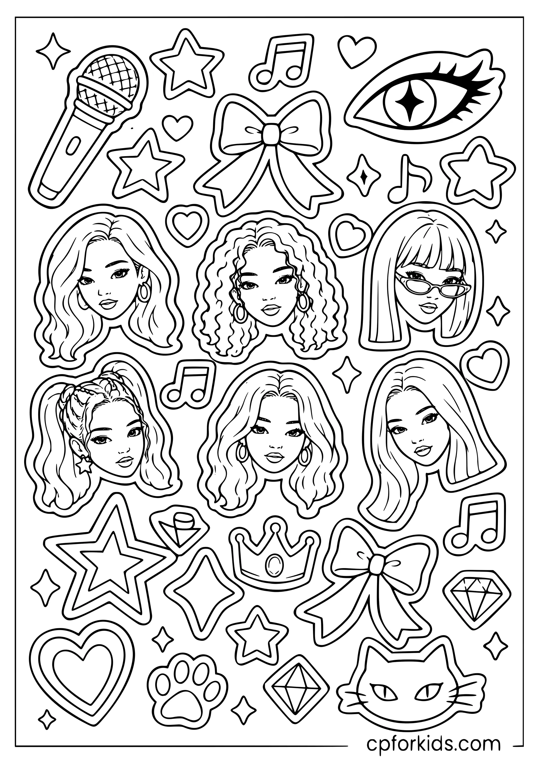 KATSEYE Sticker Doodle Sheet